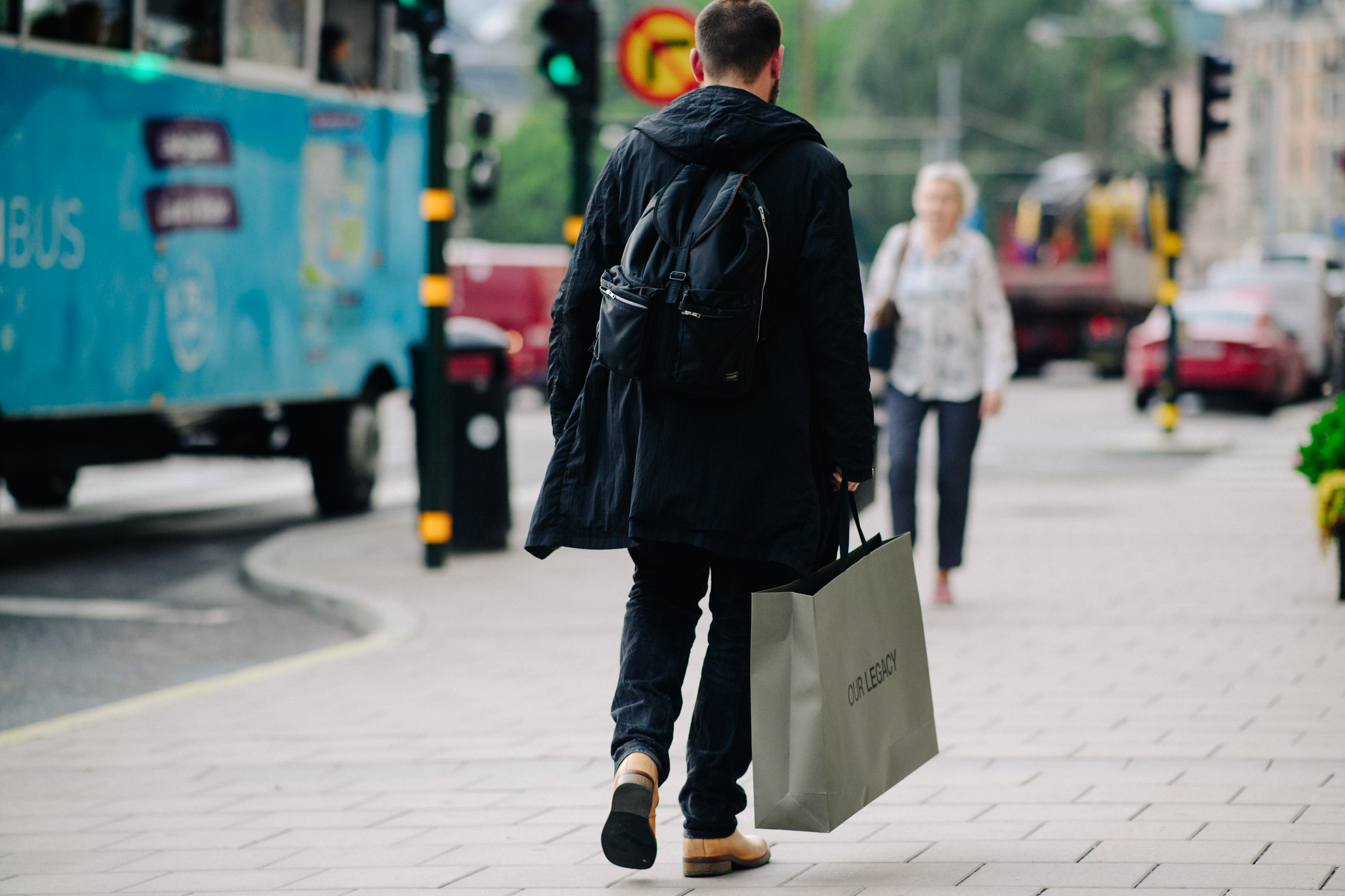 Man wearing black outfit