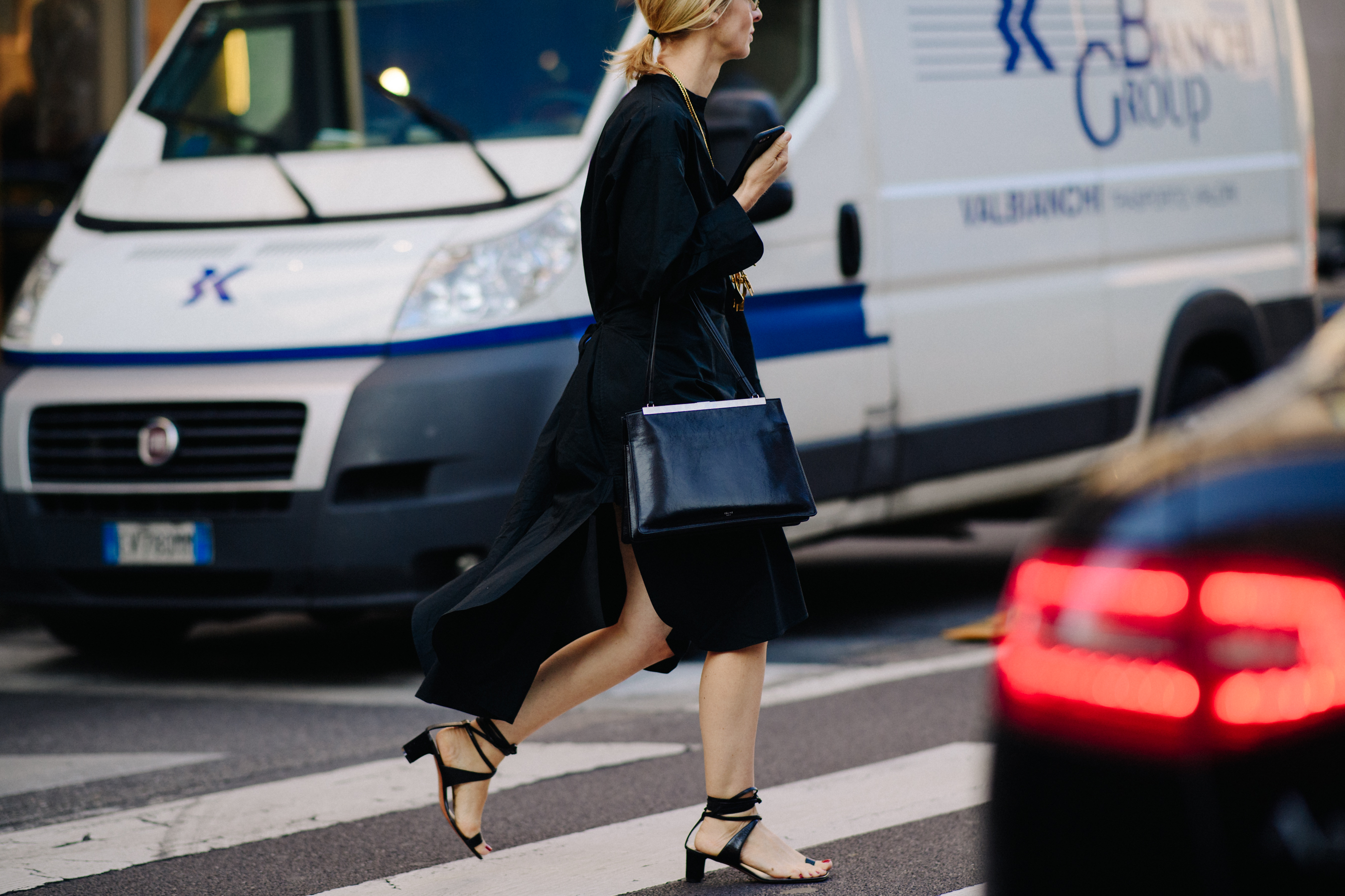 Woman in black dress