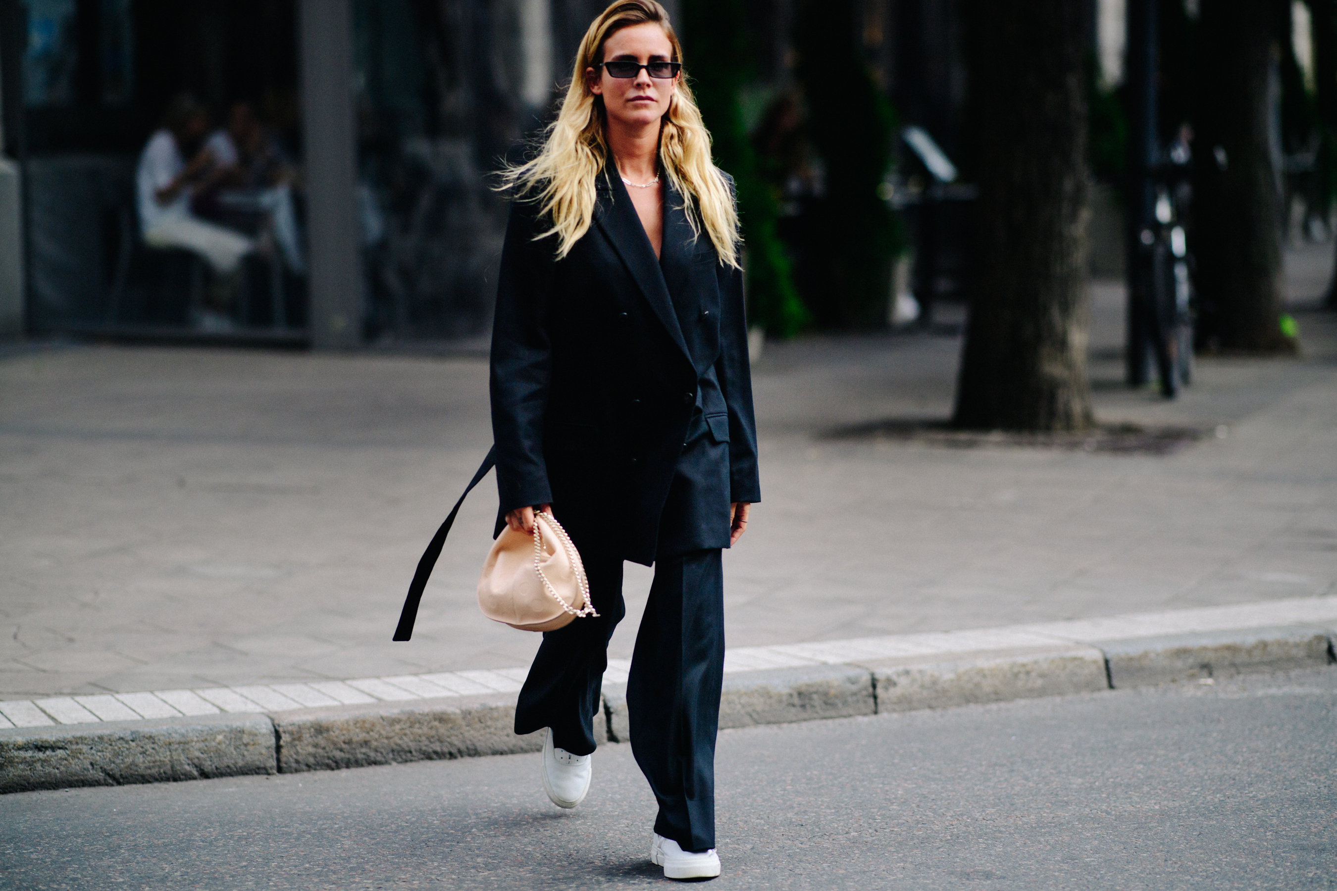 Woman wearing all black outfit