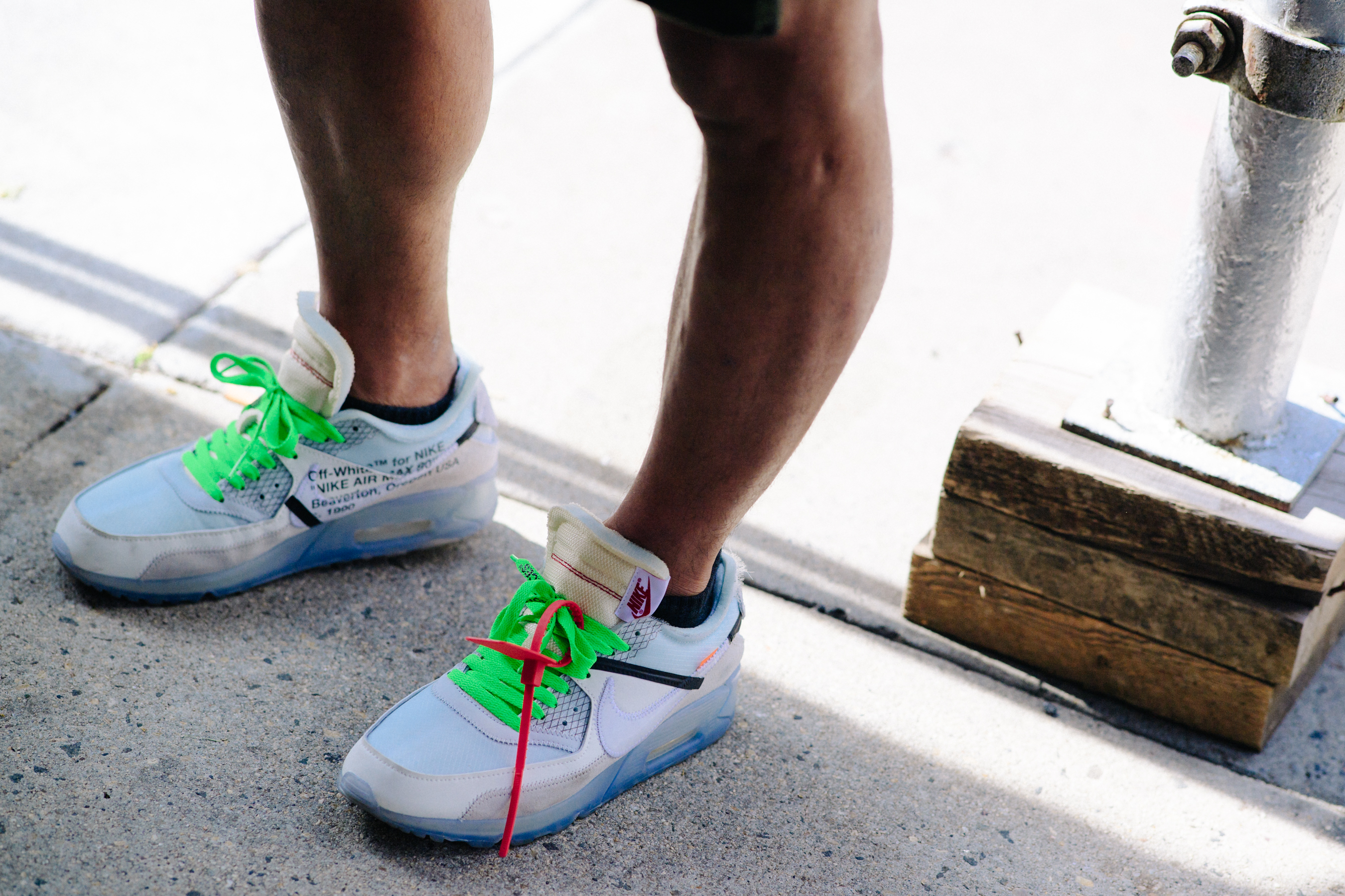 Man wearing Nike x Off-White sneakers