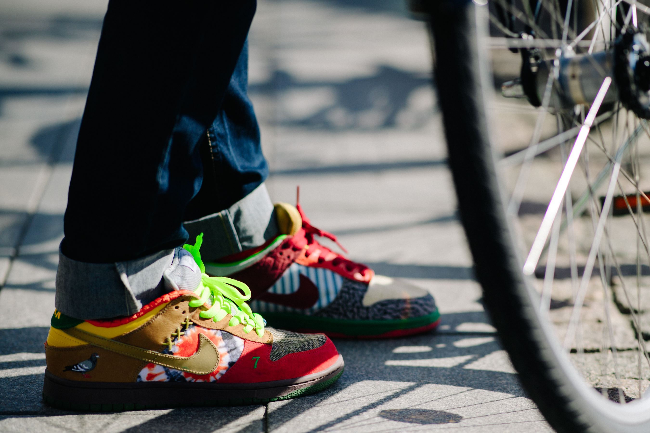 Man wearing colourful Nike sneakers