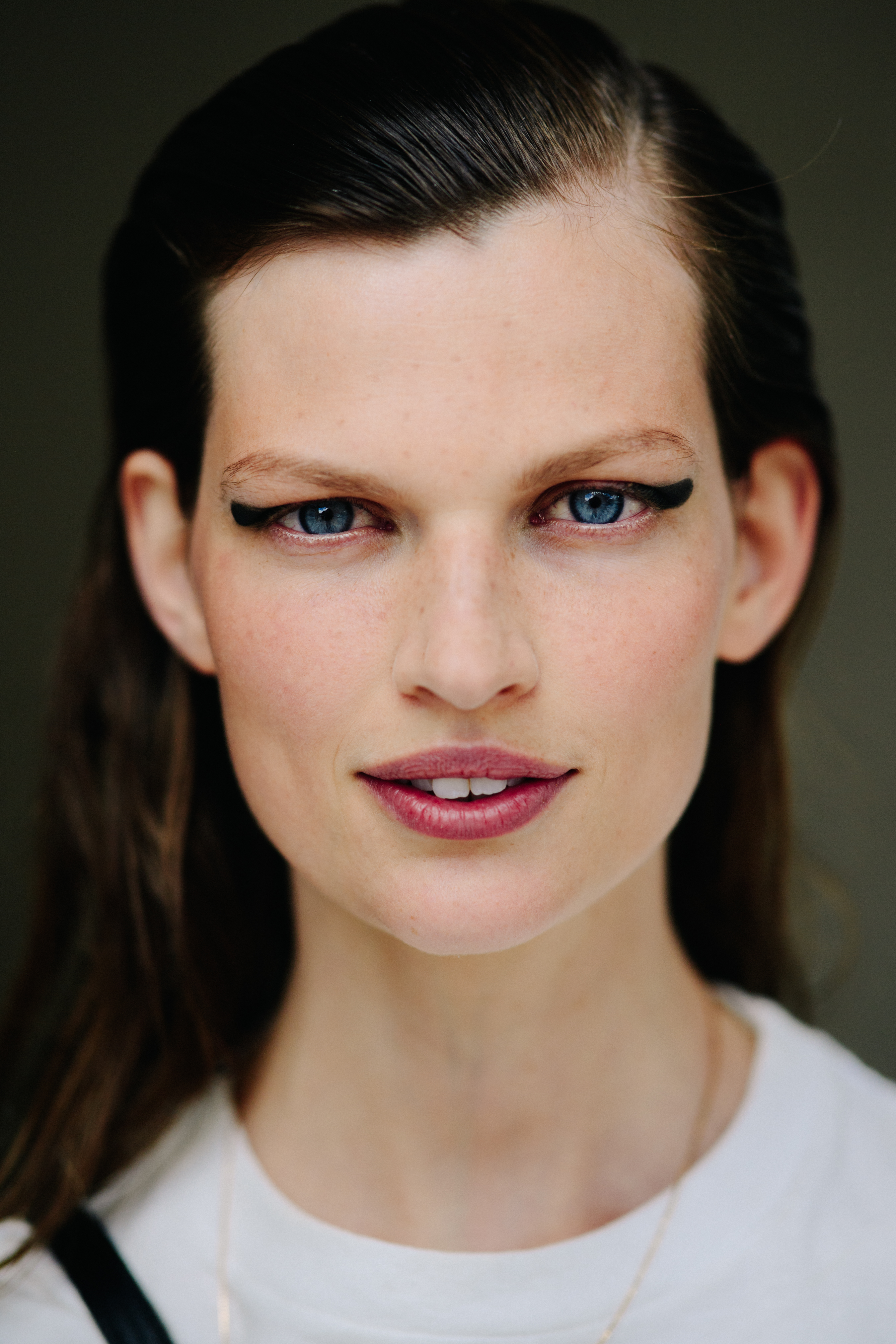Portrait of a model with sleek hair
