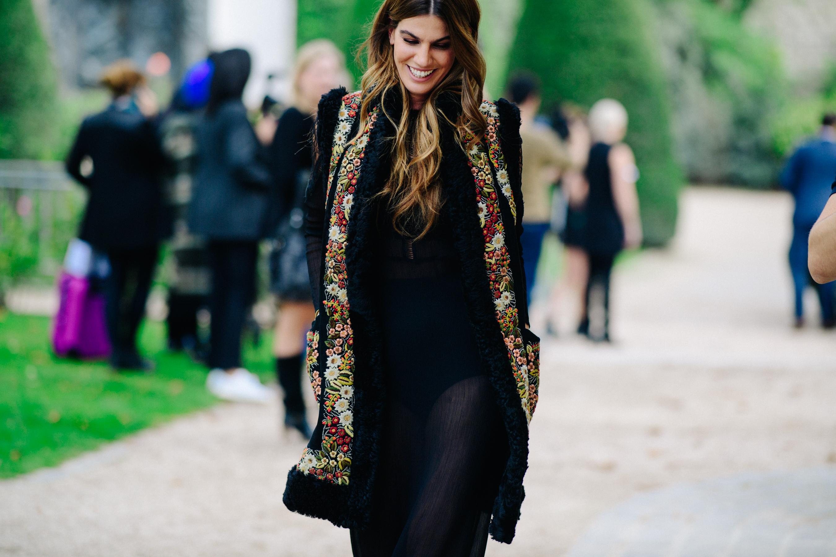 Woman wearing black before a show