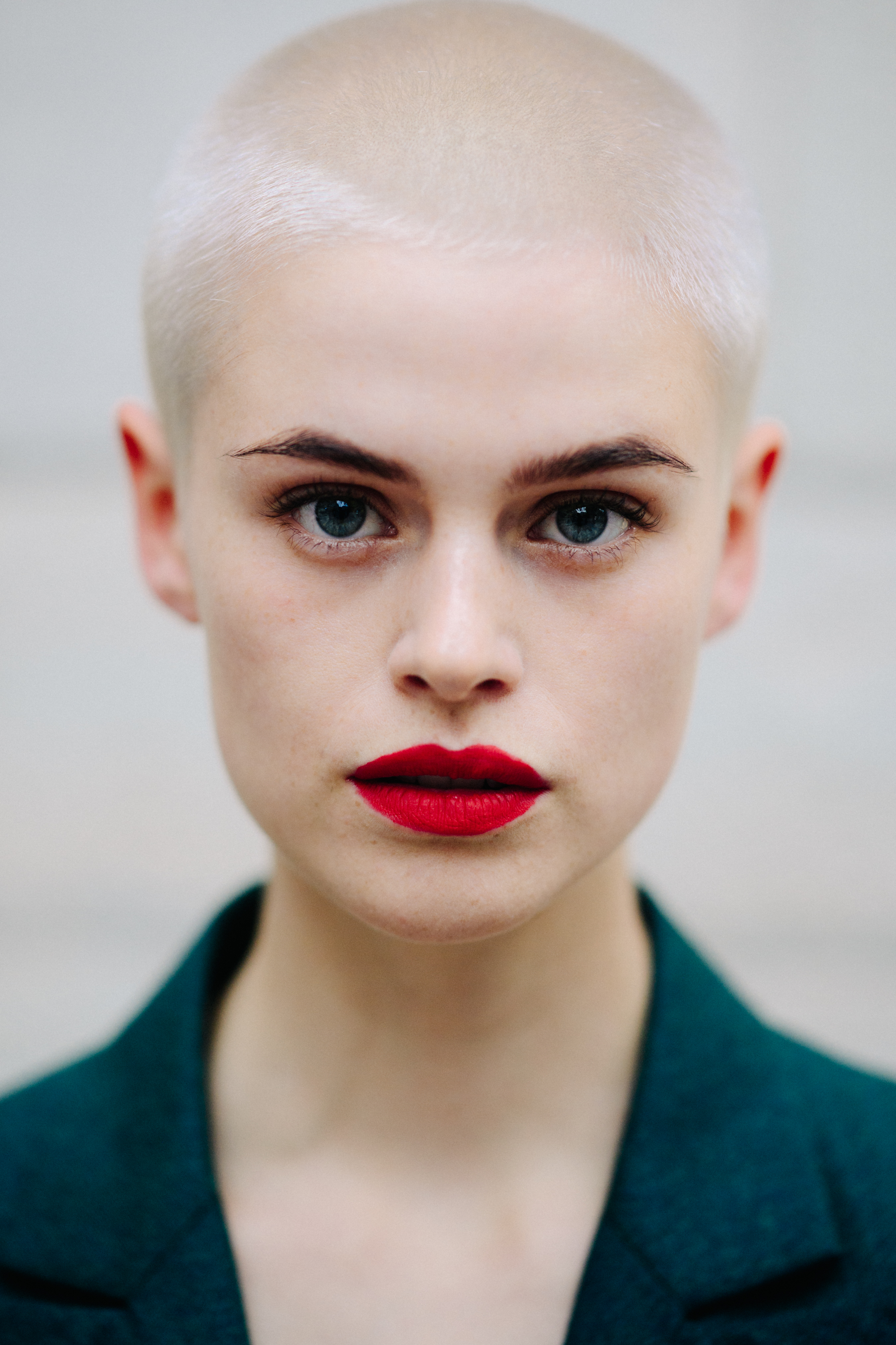Portrait of a model with short hair