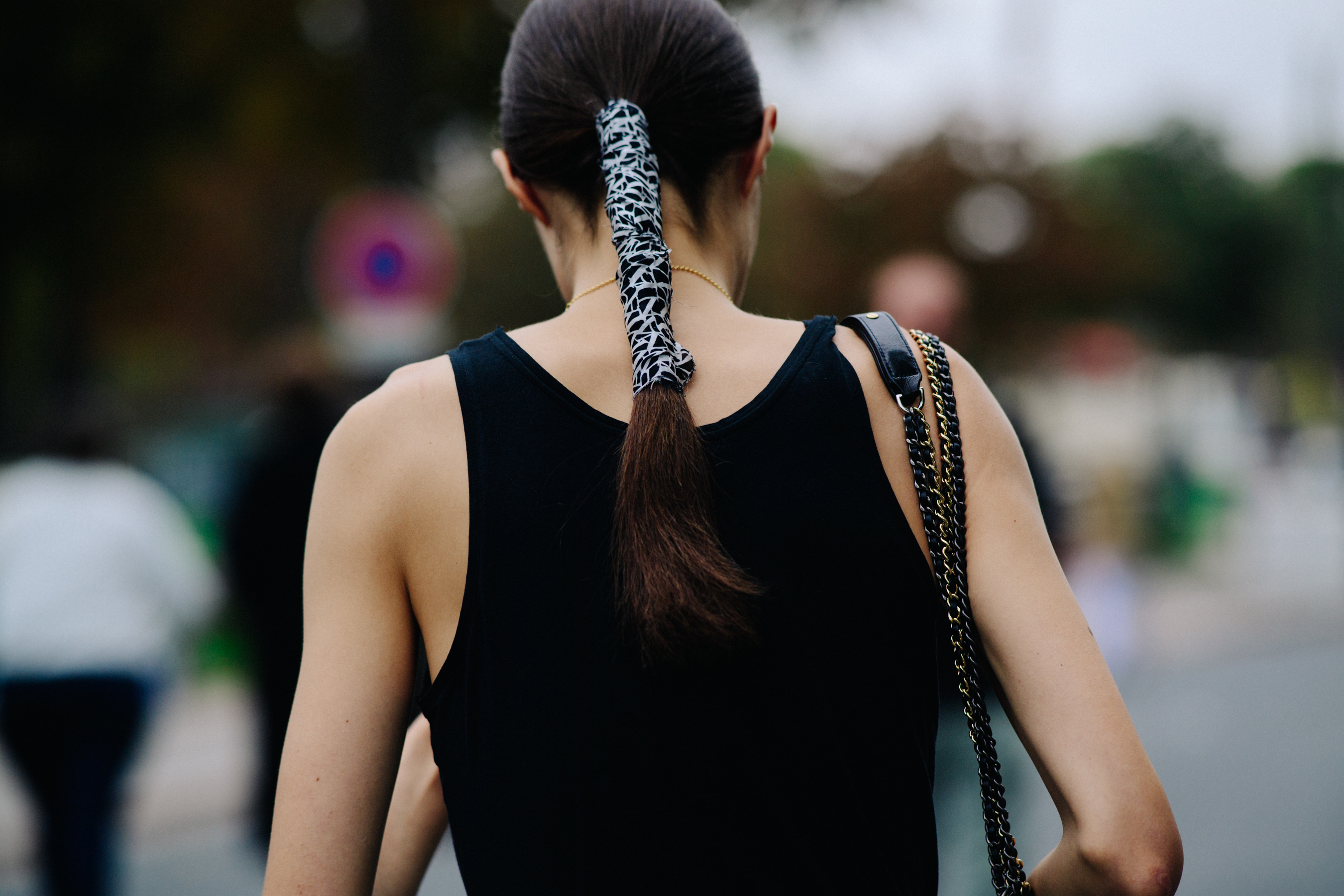 Model with braided hair