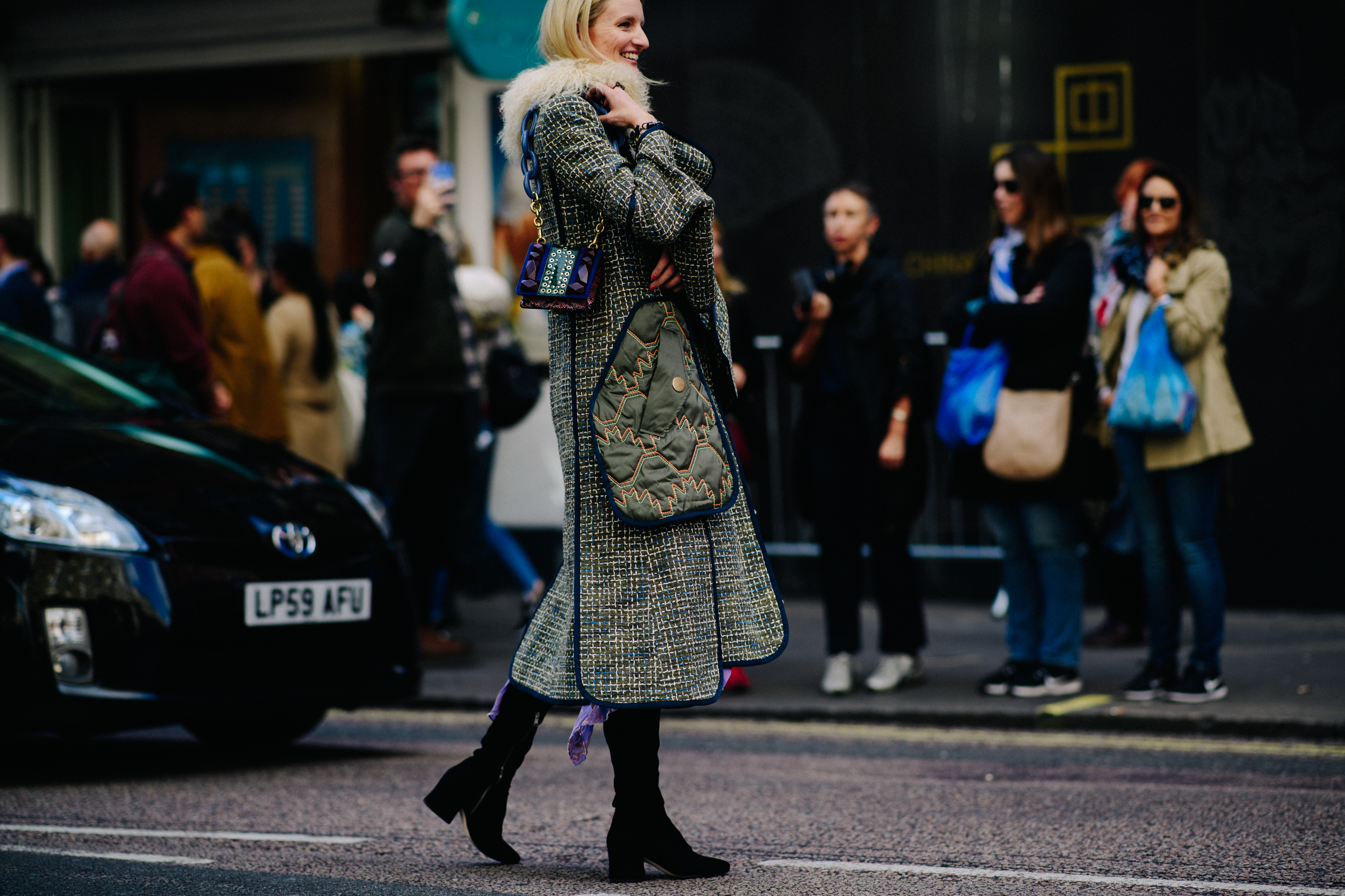 Woman wearing cool long coat