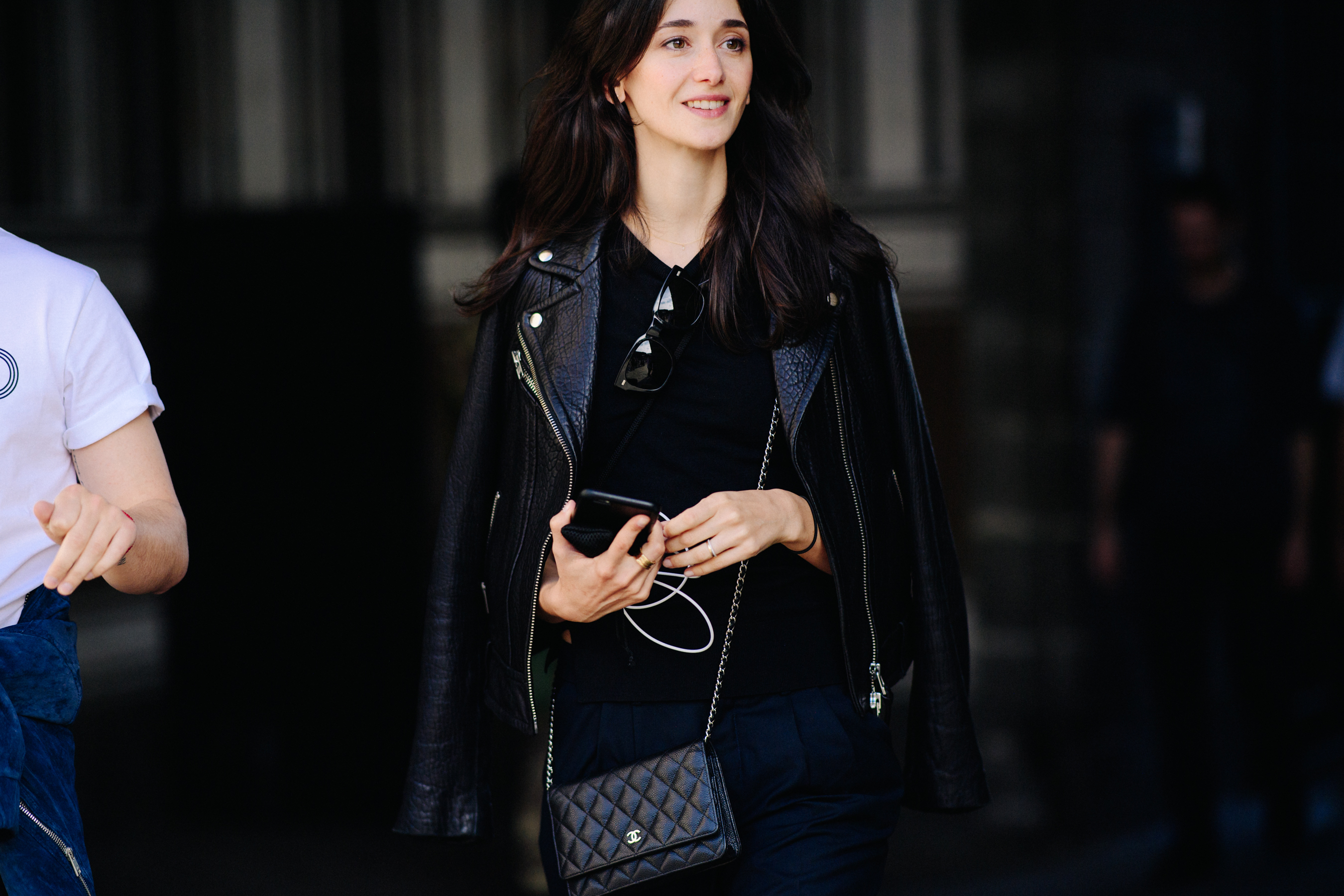 Woman wearing all black outfit