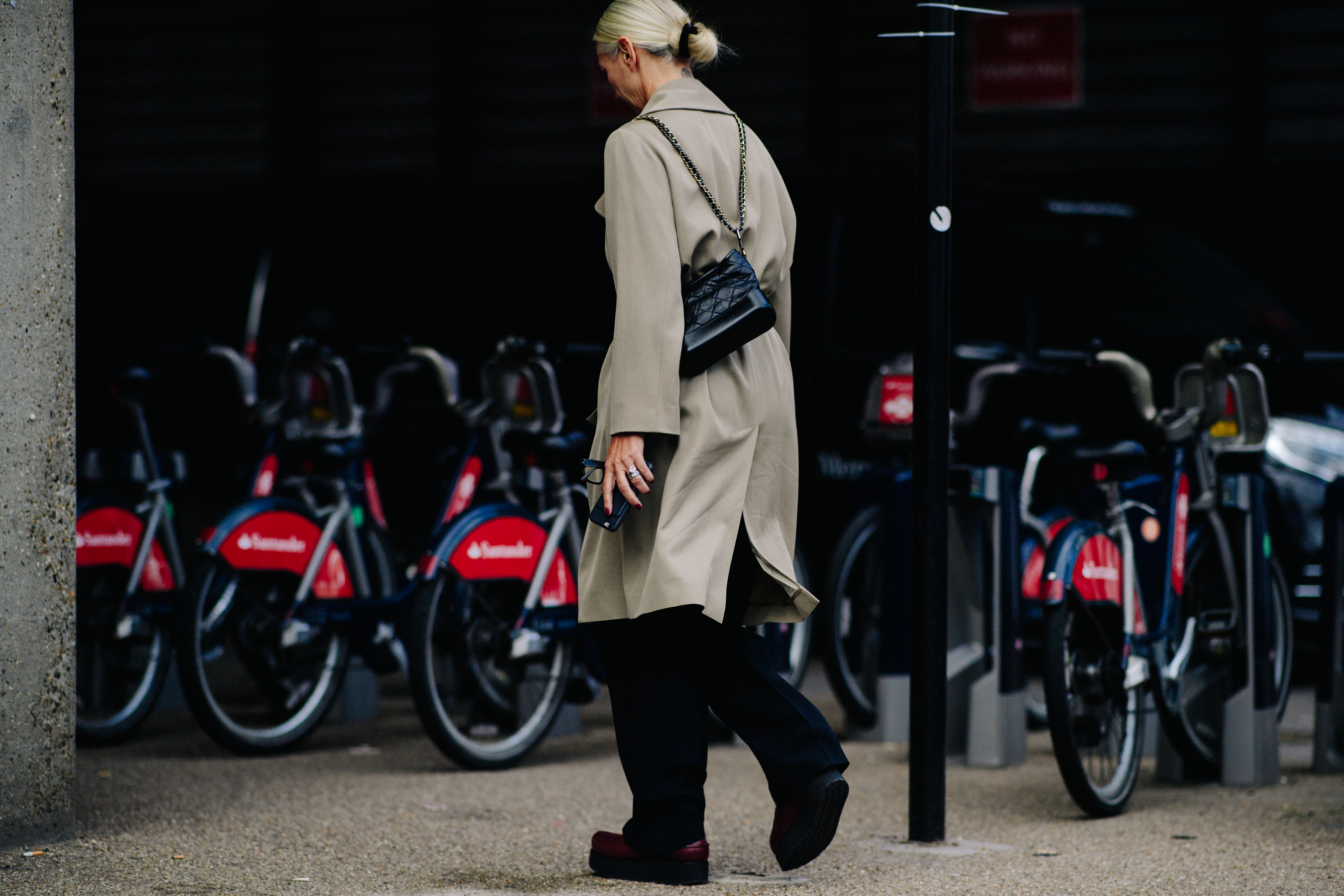 German stylist wearing beige coat