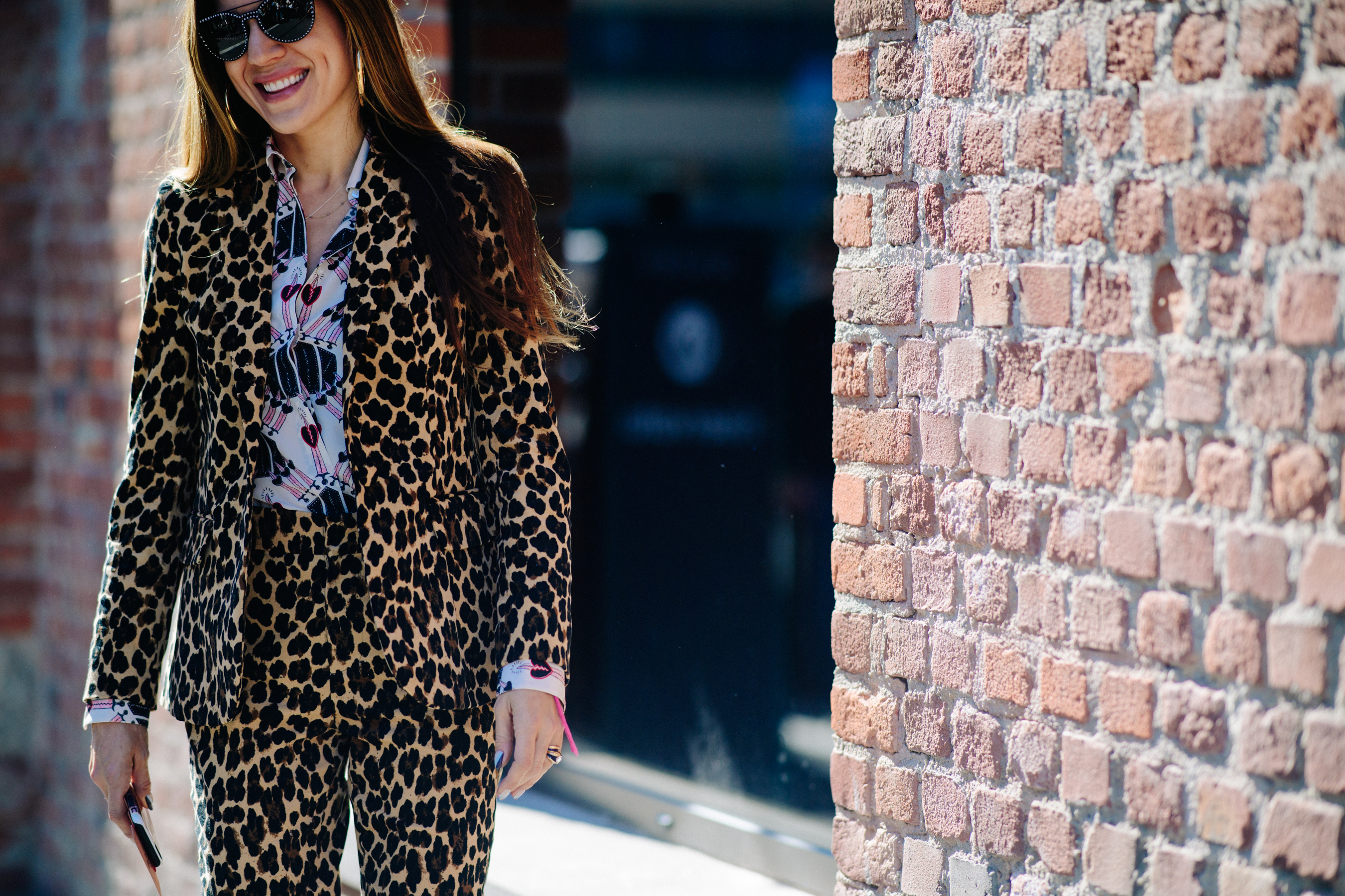 Woman wearing animal print outfit