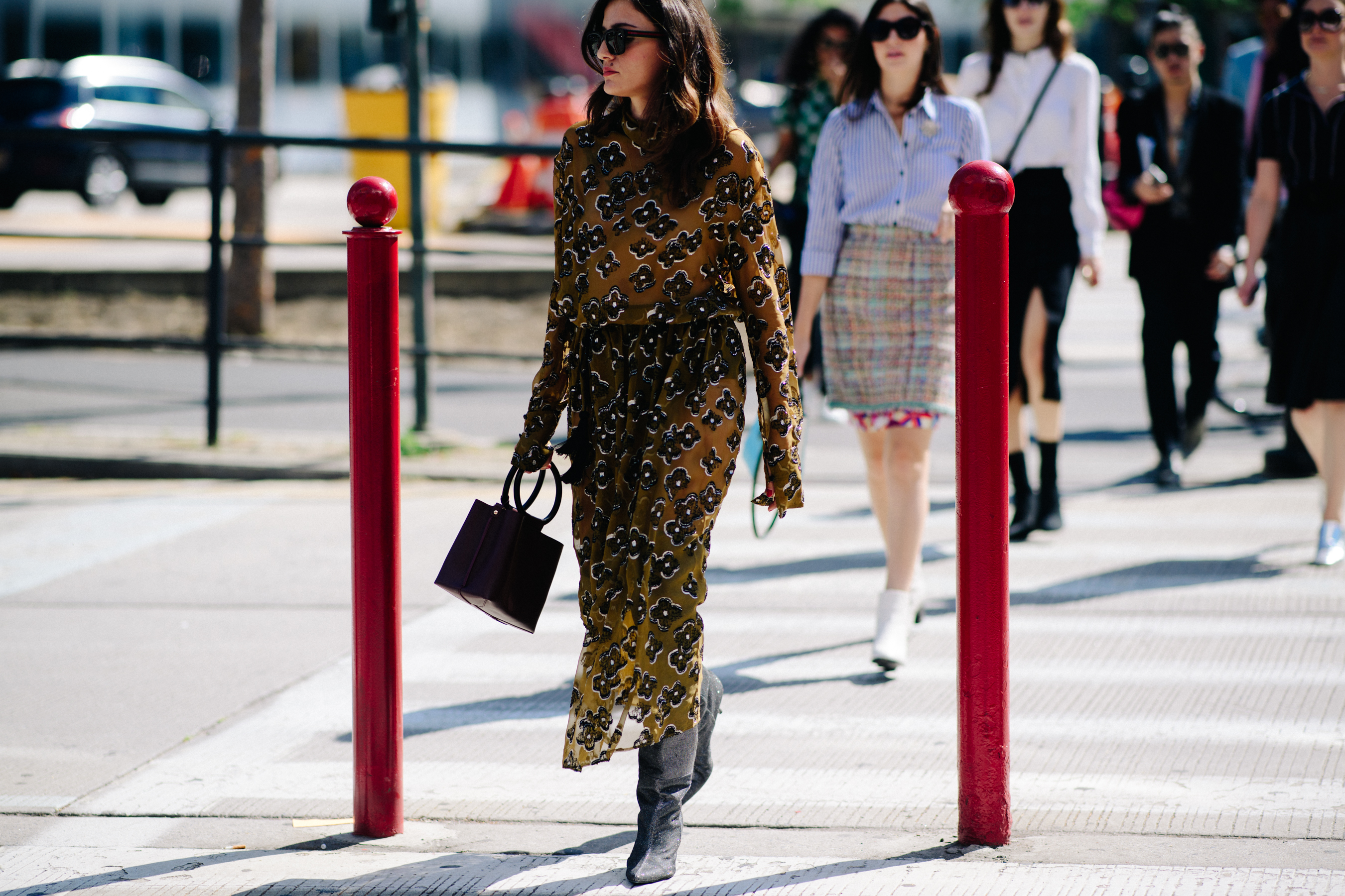 Woman wearing long dress