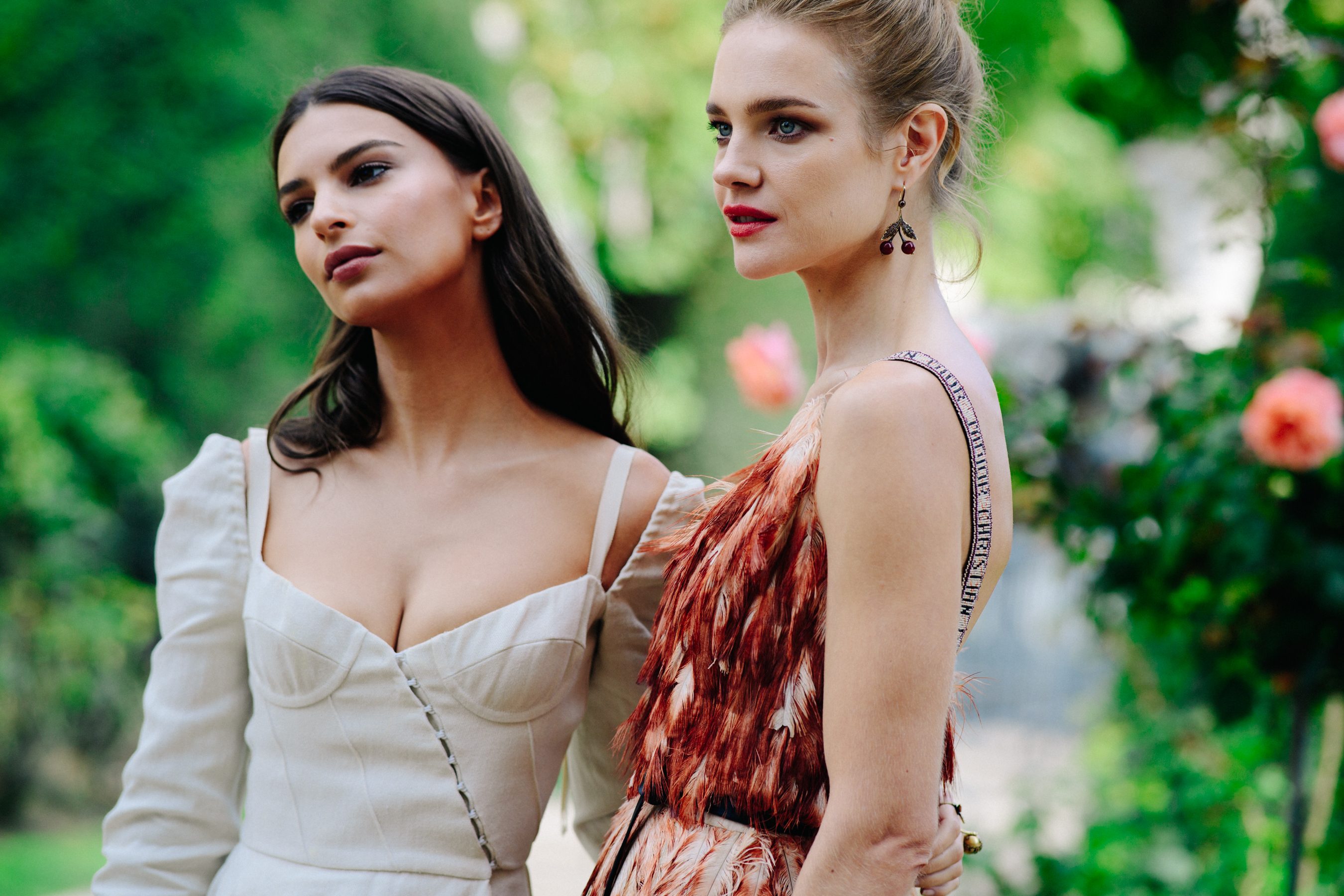 Two top models wearing Dior dresses