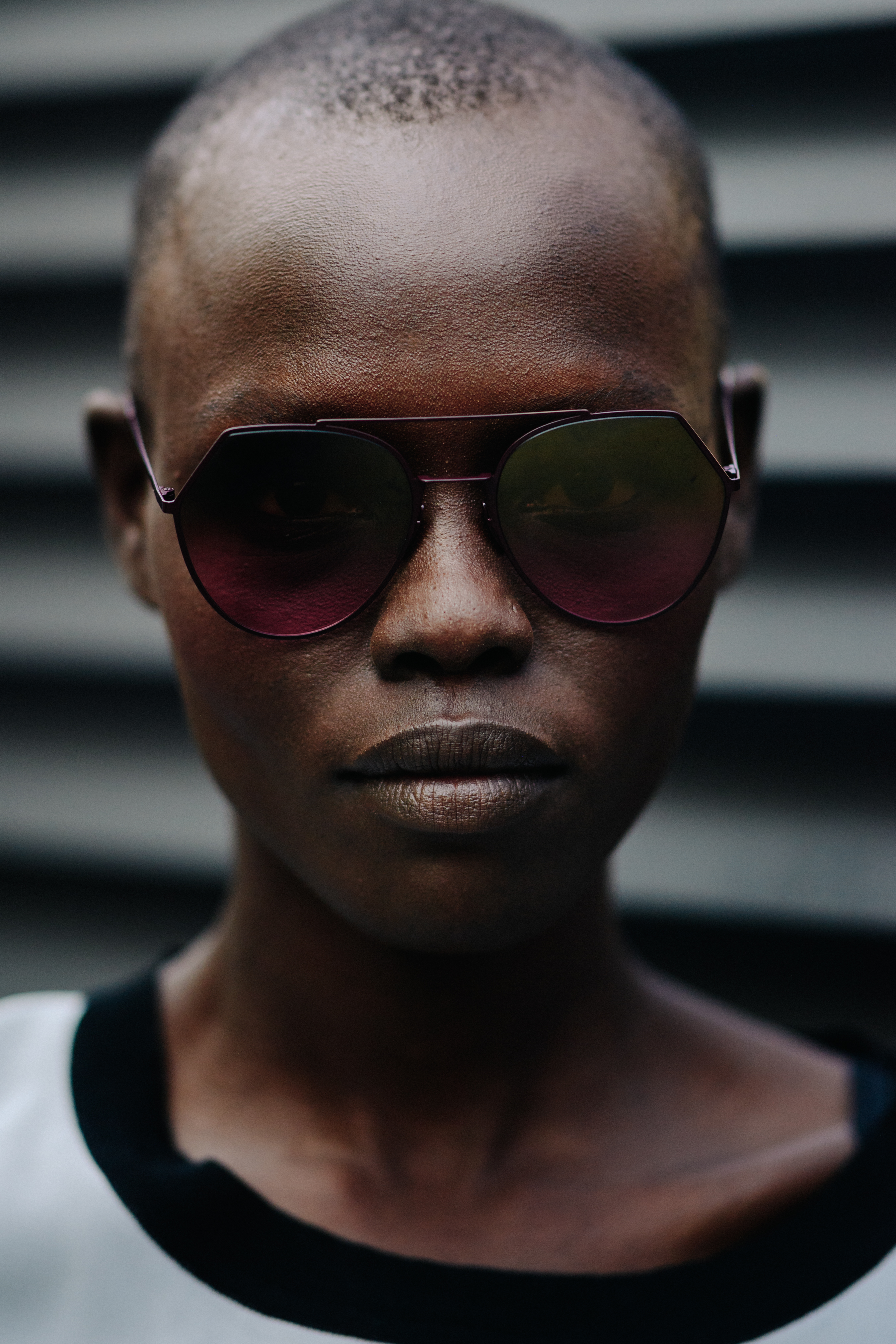 Portrait of a model wearing sunglasses