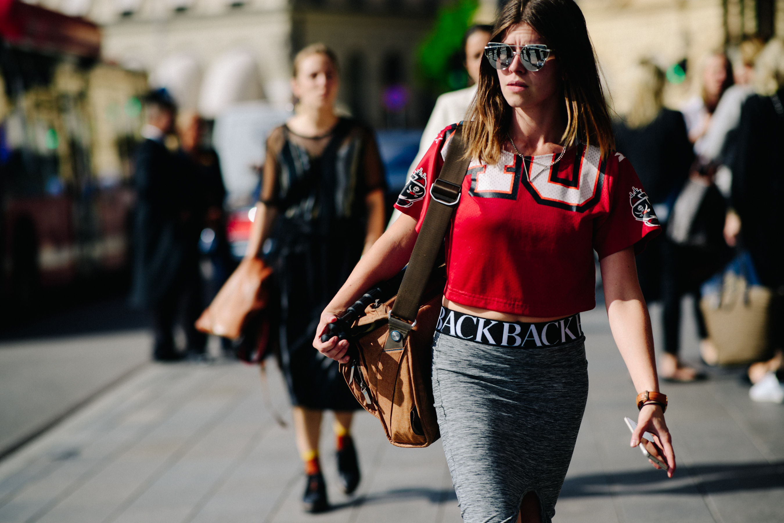 Woman wearing Ann Sofie Back skirt