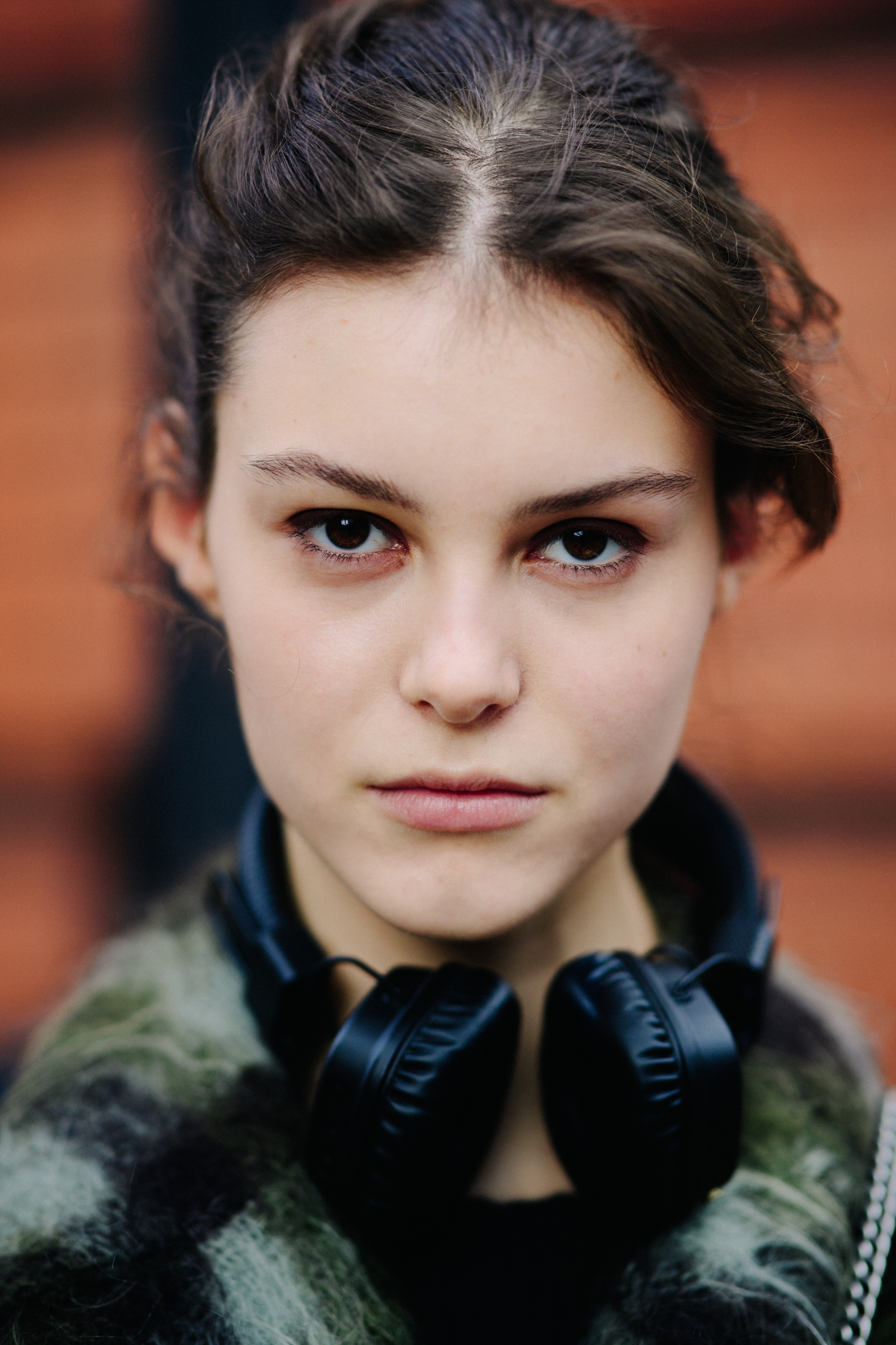 Portrait of a Russian model afrer a show