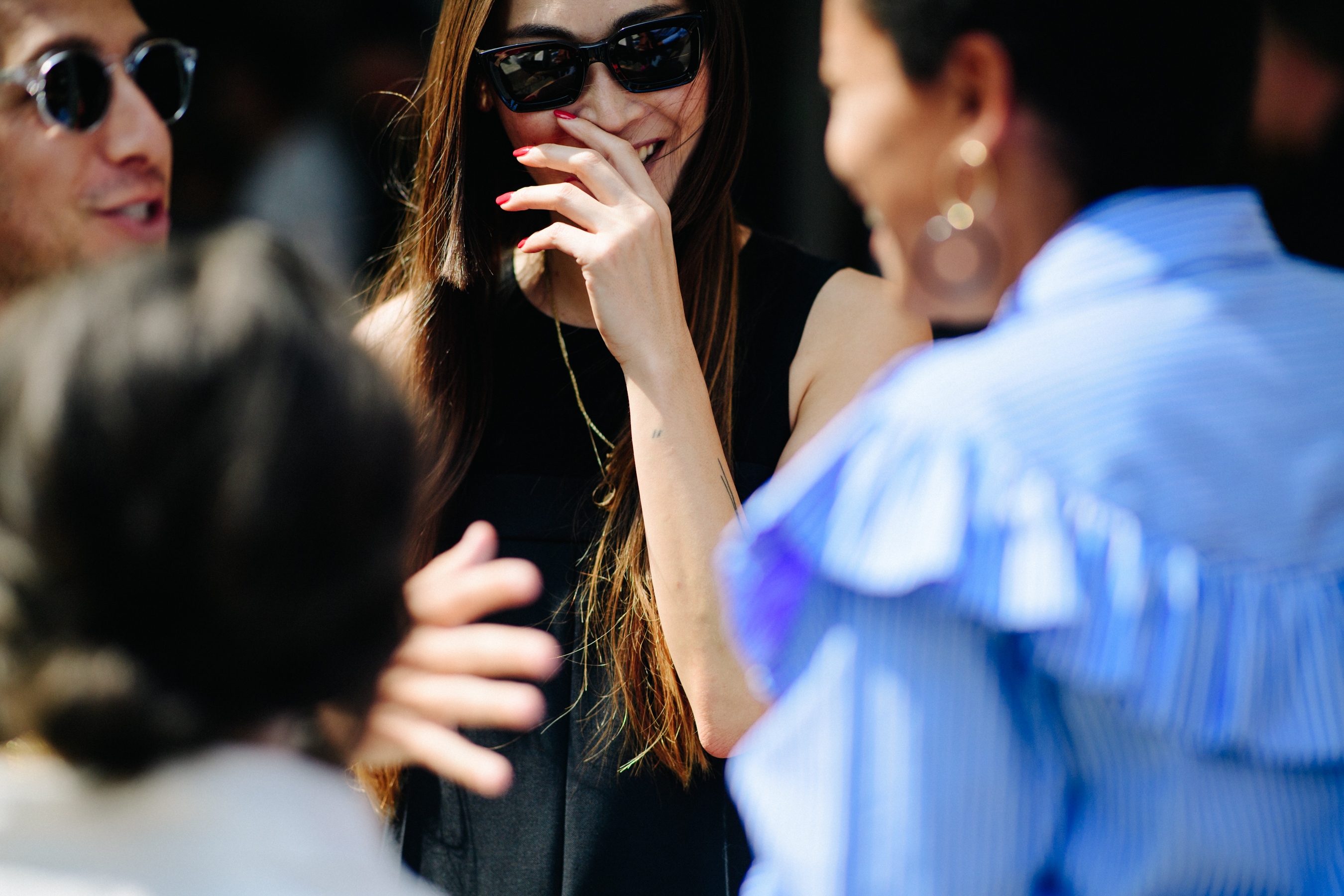 Woman wearing sunglasses