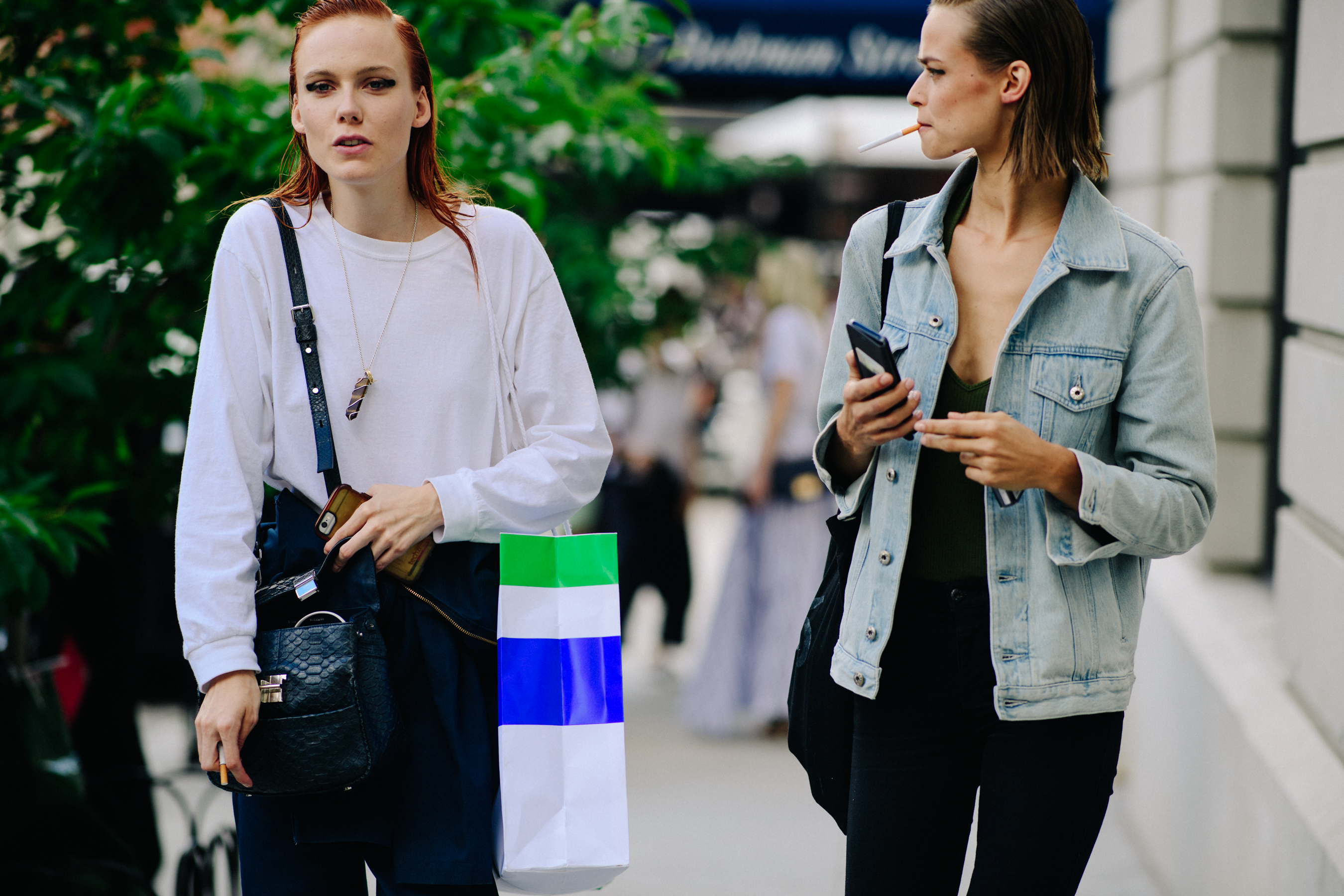 Two models after a show