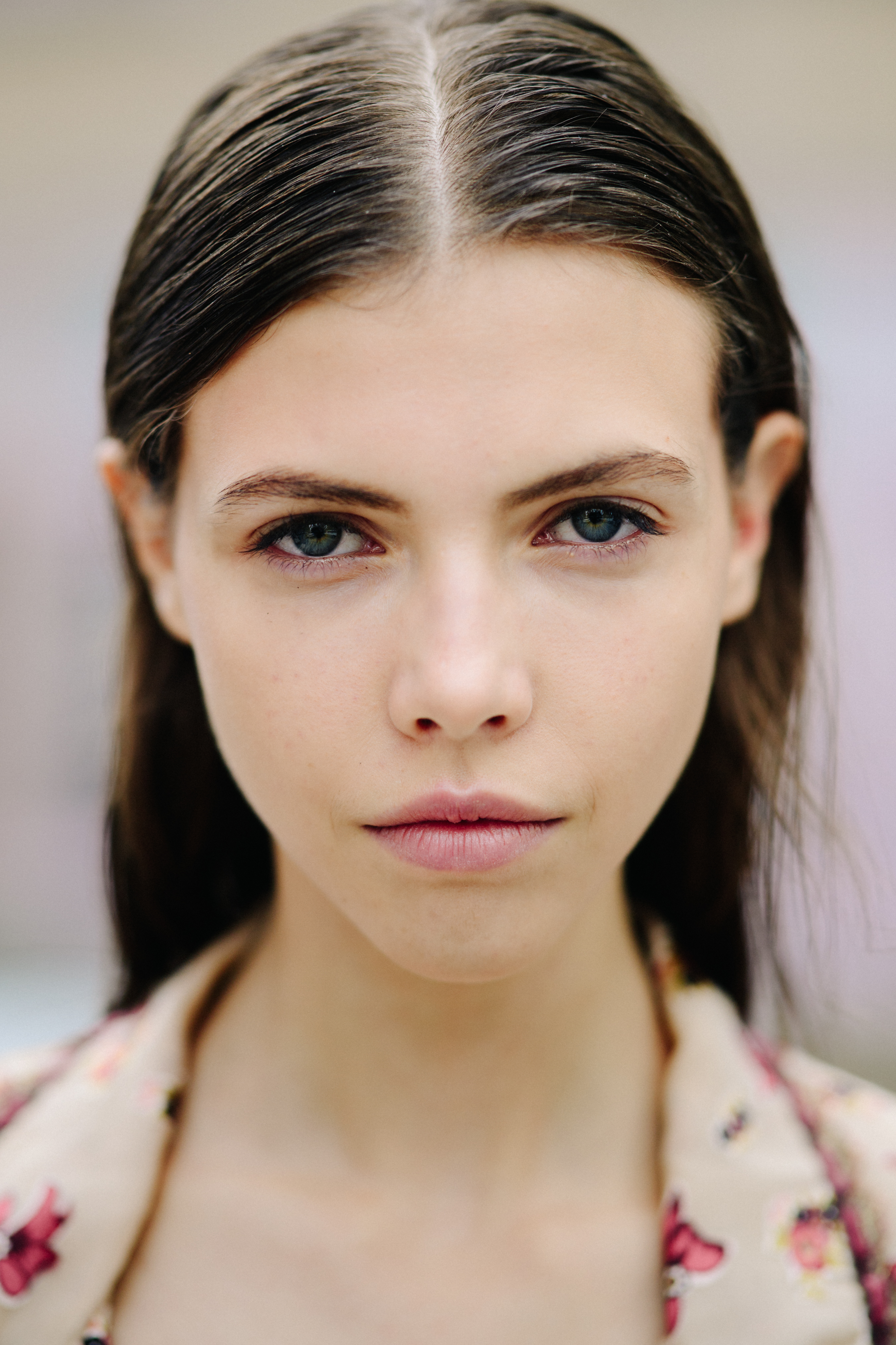 Portrait of a model with sleek hair