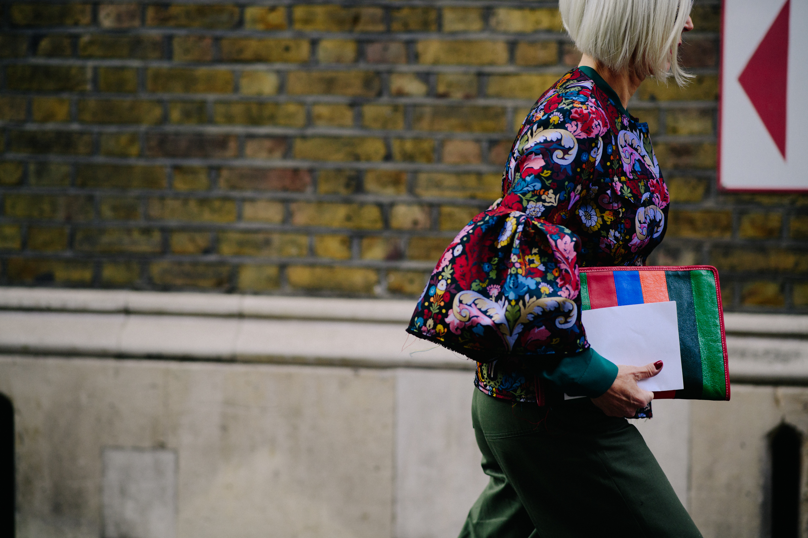 Woman wearing floral printed top