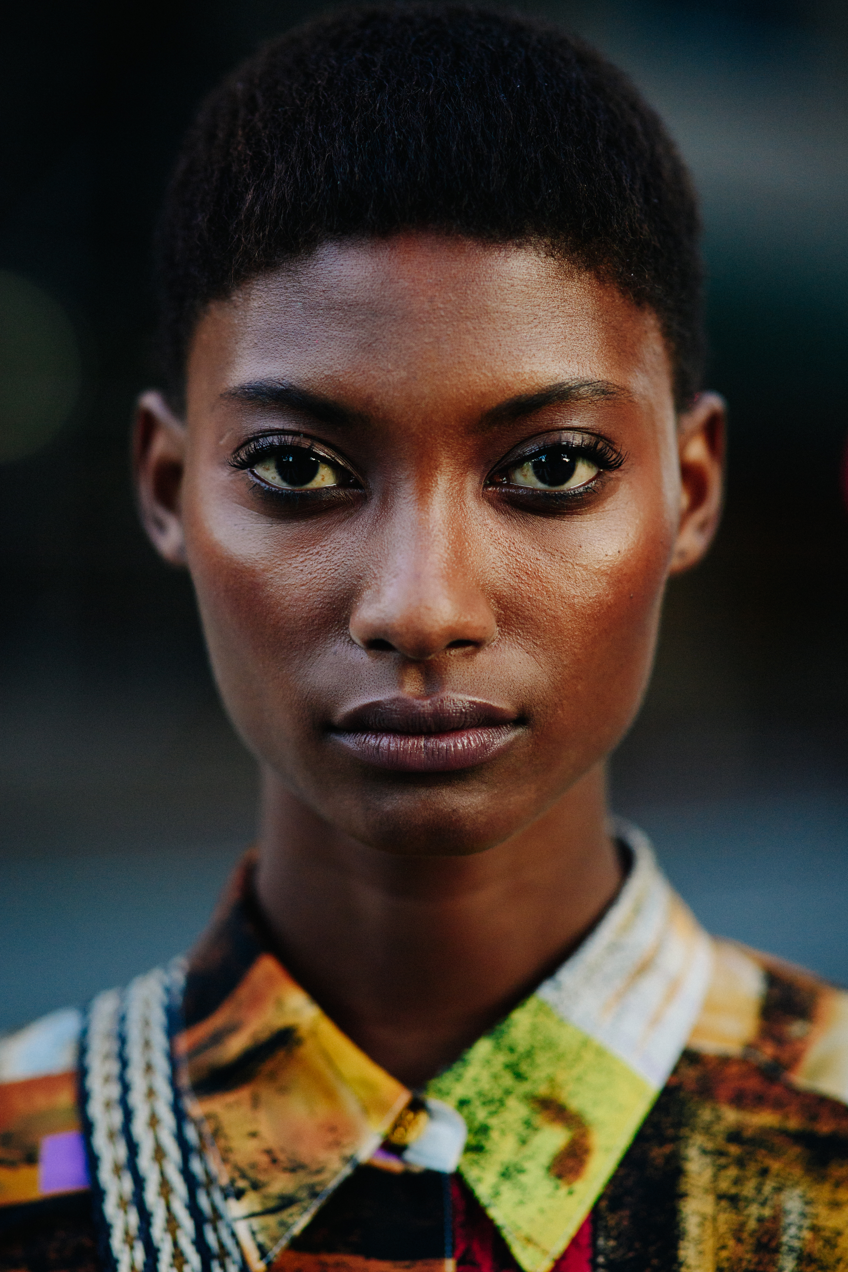 Portrait of a model with short hair