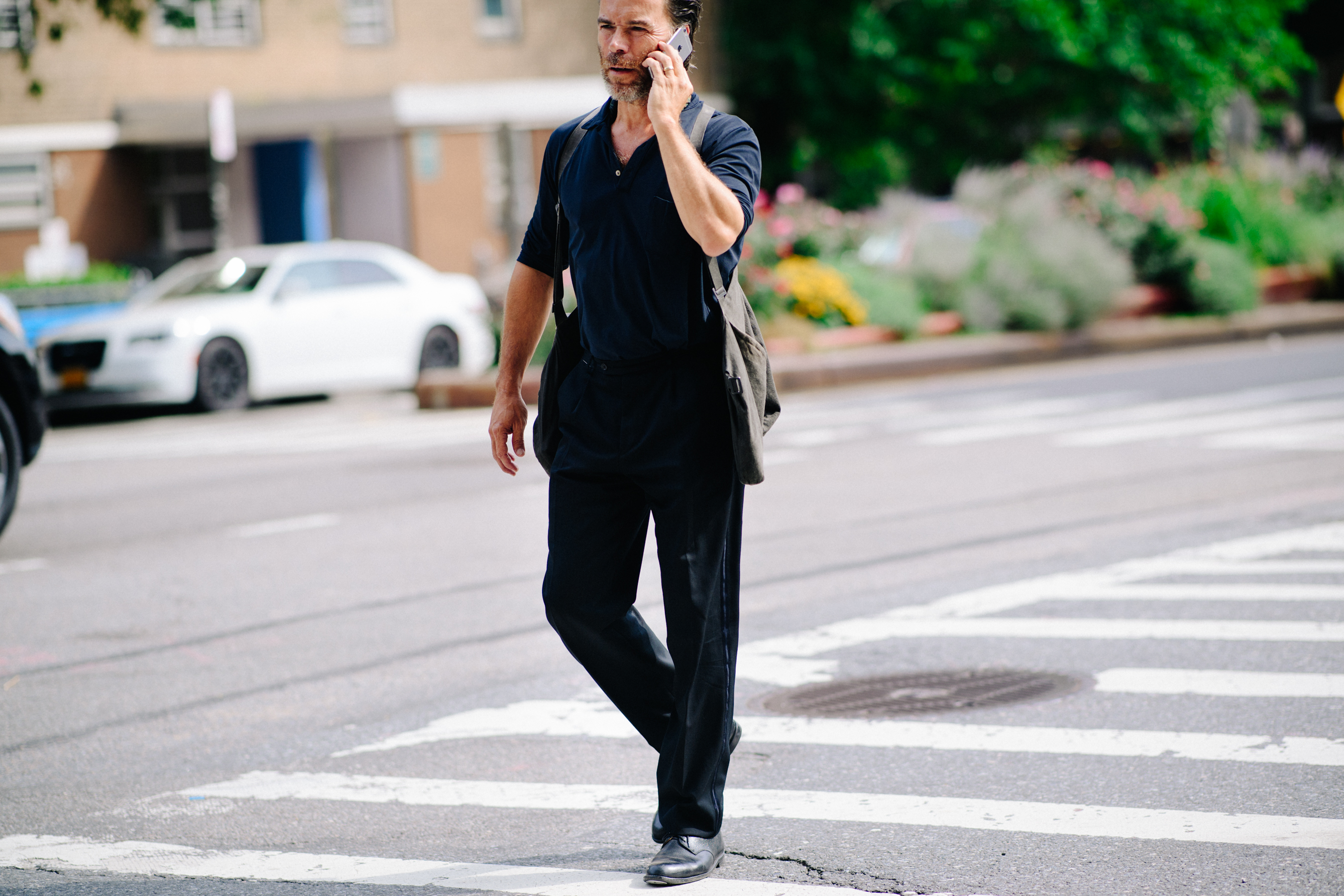 German style influencer wearing Boris Bidjan bag