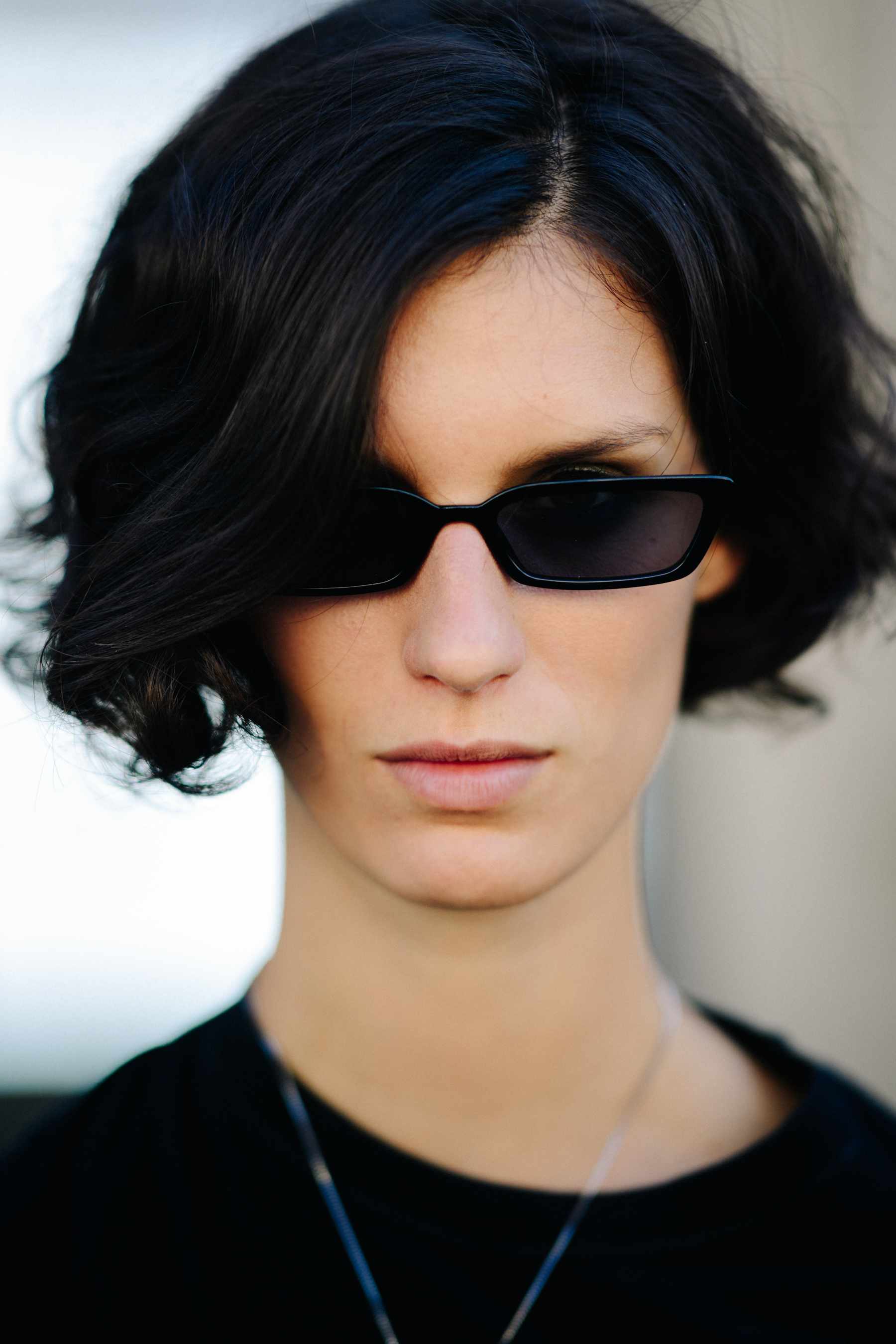 Portrait of model wearing sunglasses