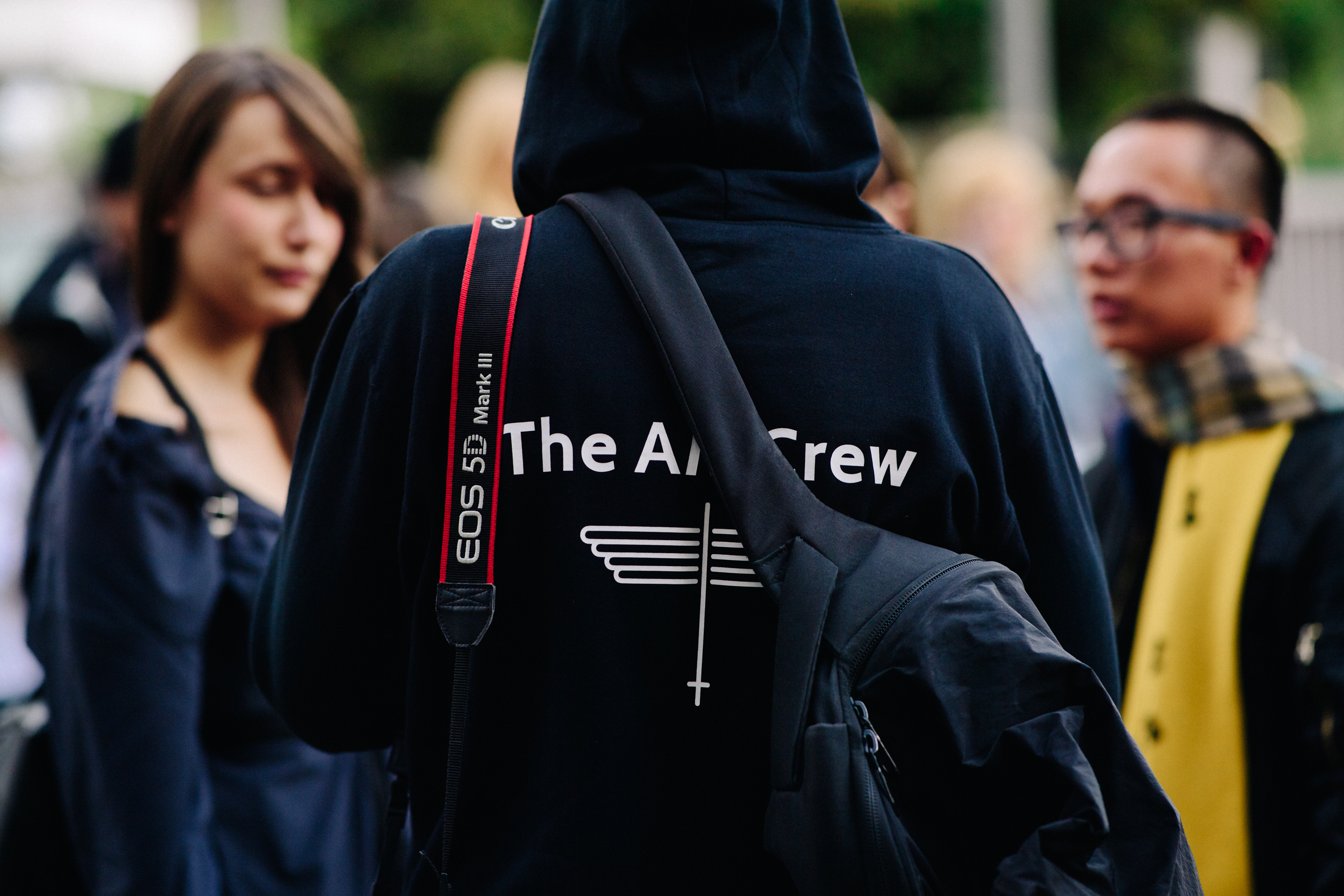 Man wearing The Am Crew hoodie