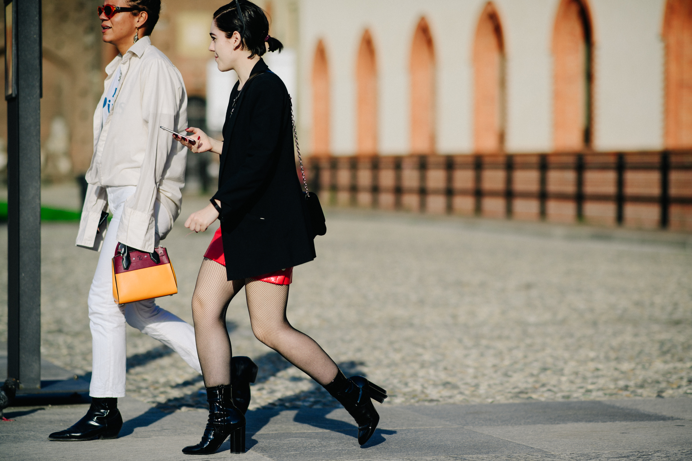 Couple wearing black shoes