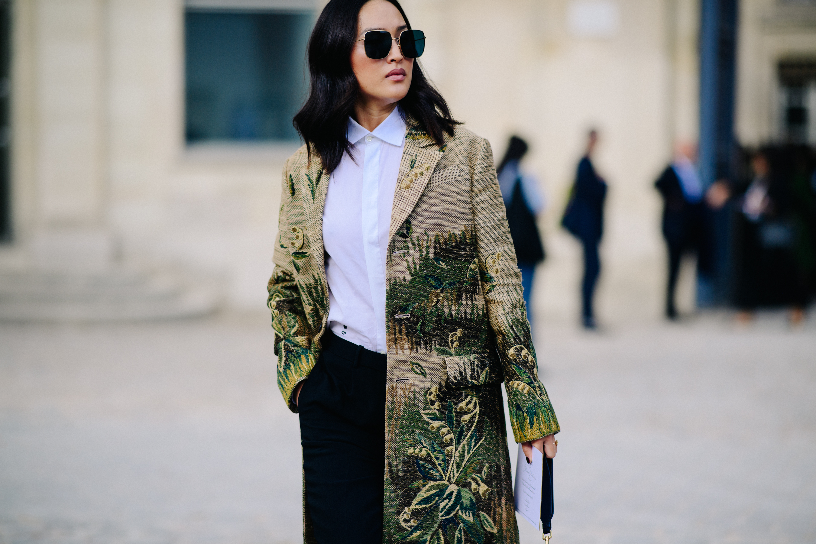 Blogger wearing Christian Dior coat
