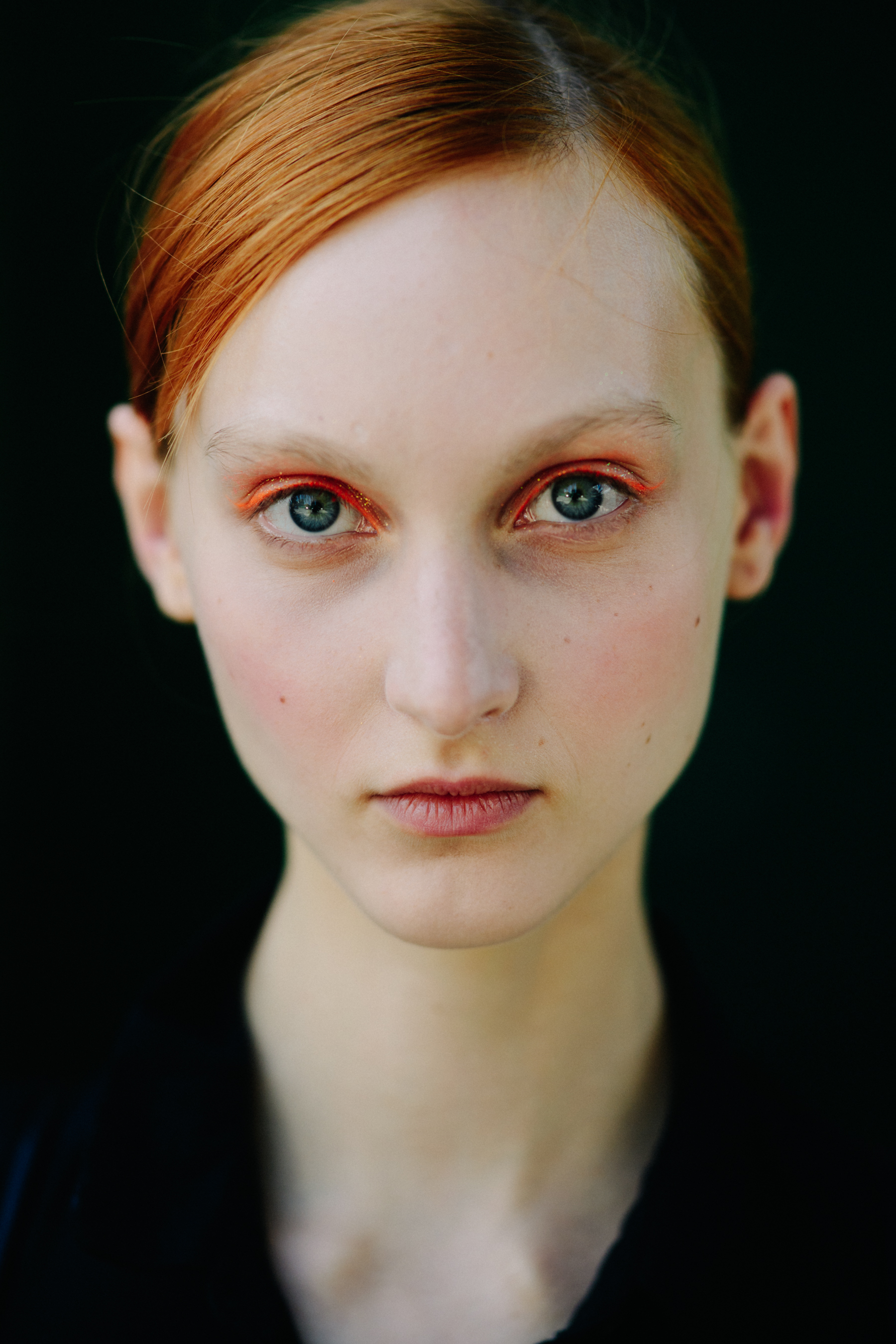 Portrait of a model with sleek hair
