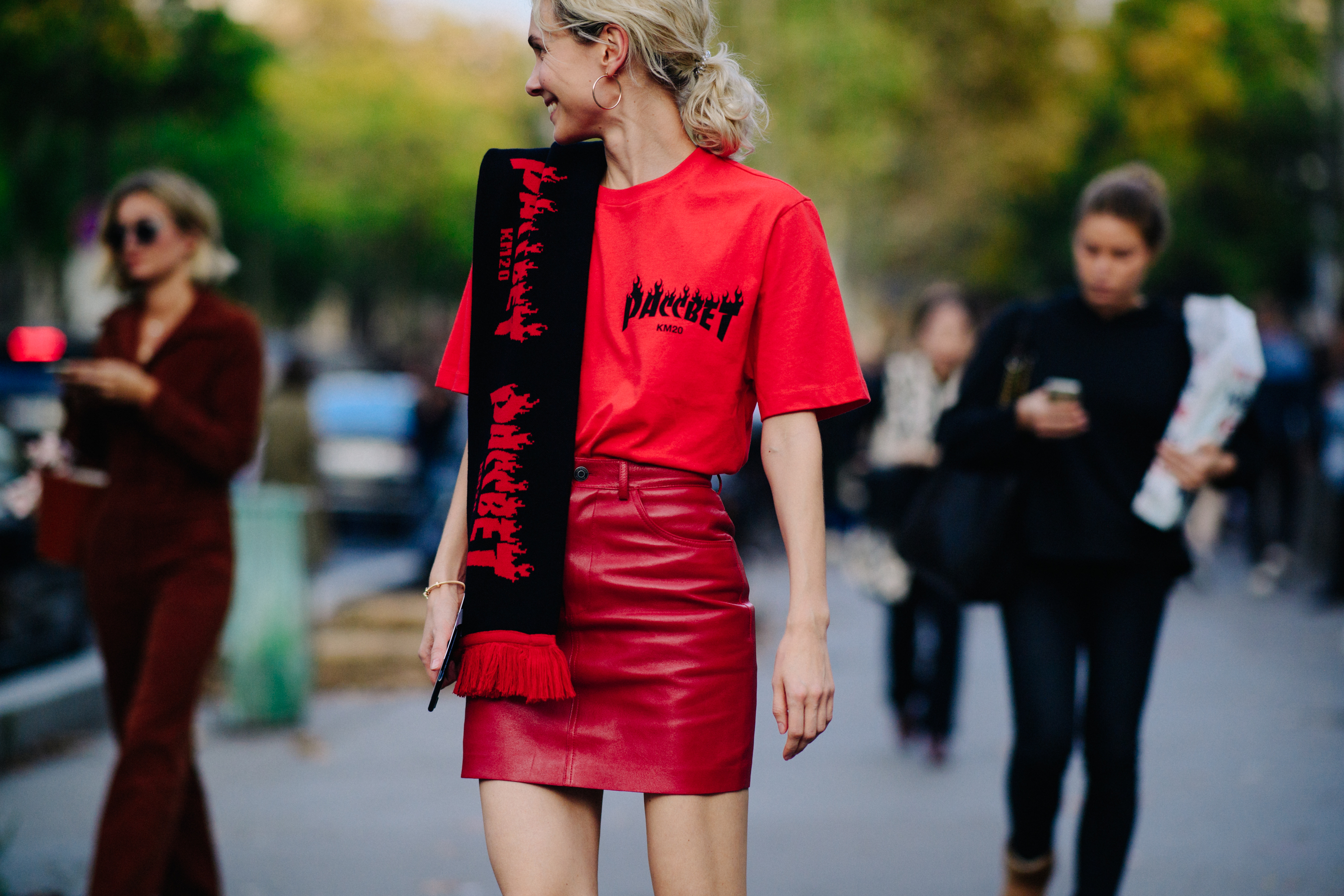 Russian buyer wearing red KM20 x Gosha Rubchinskiy