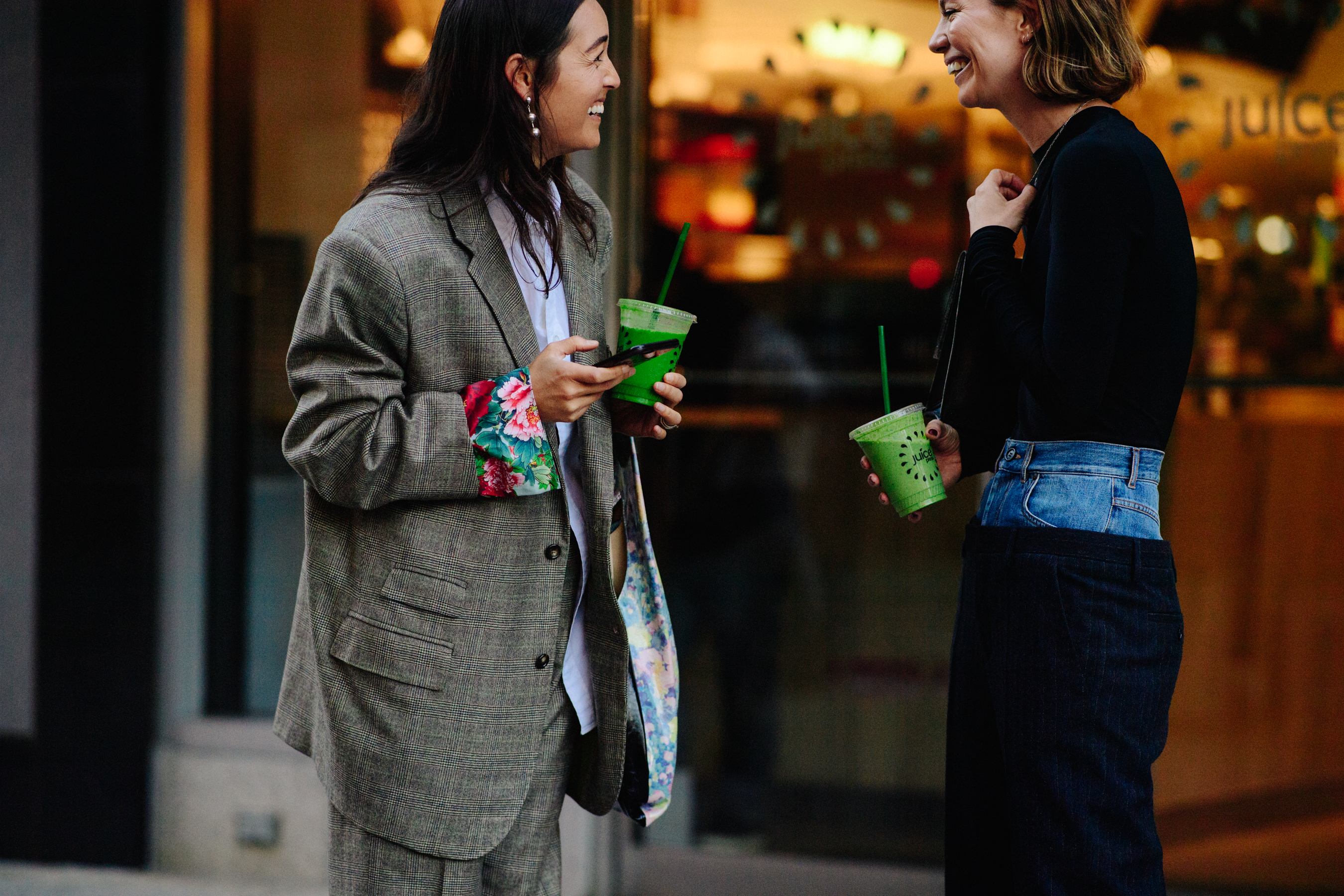 Two American fashion stylist after a show