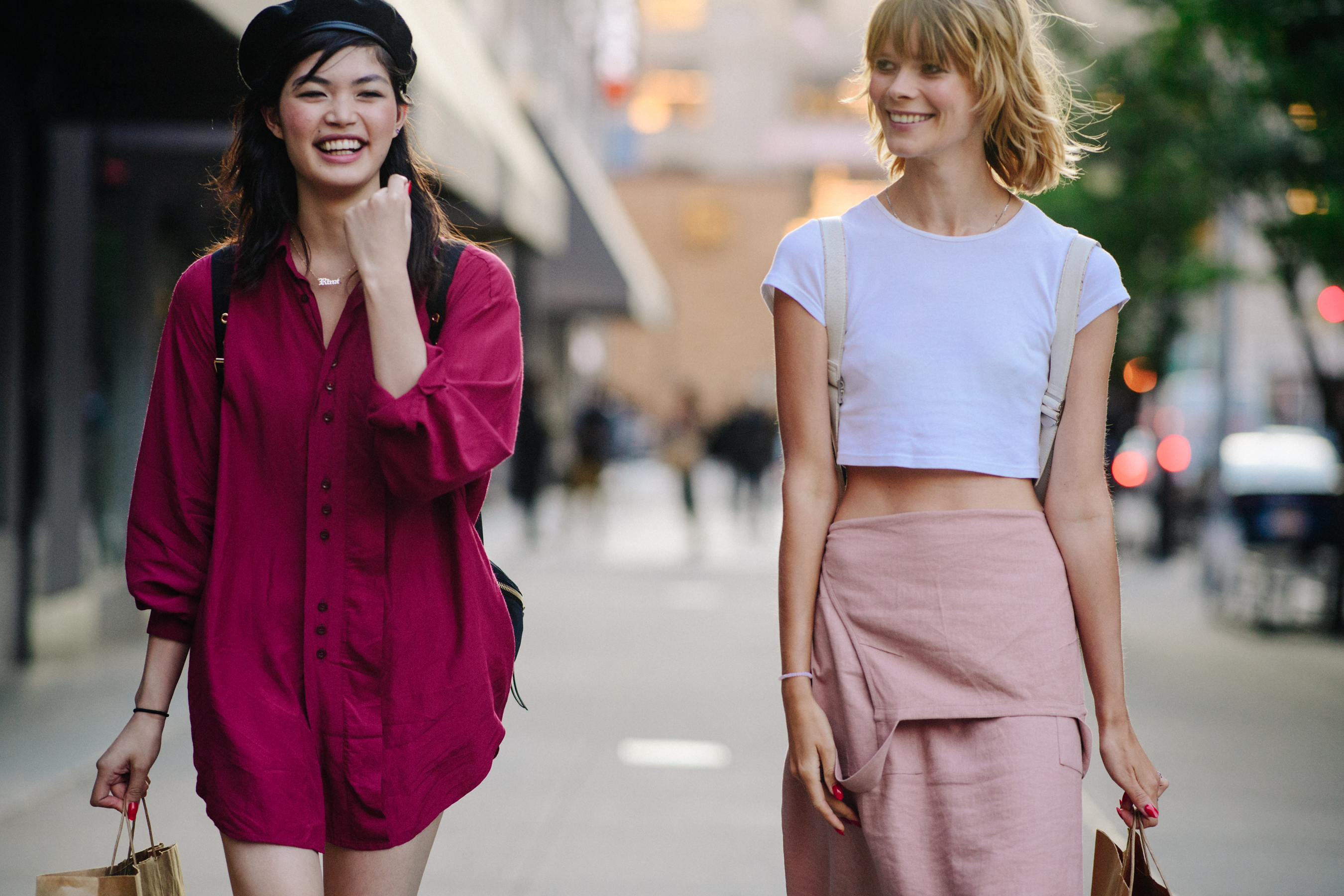 Two models after a show