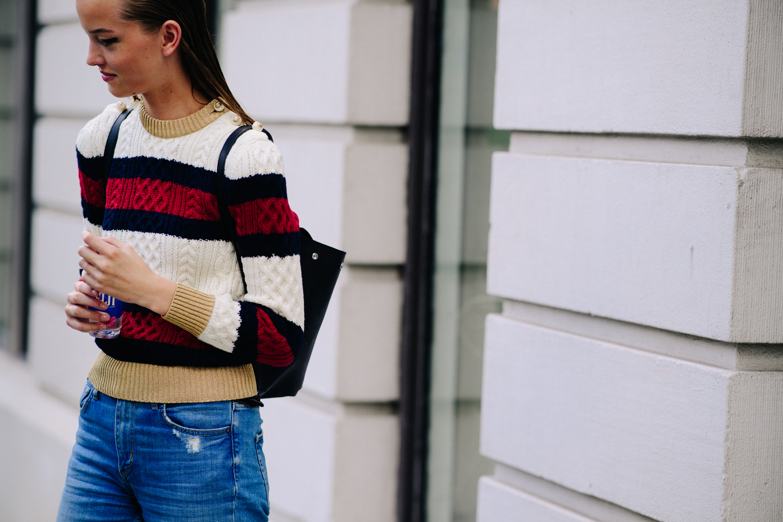 Model wearing sweater