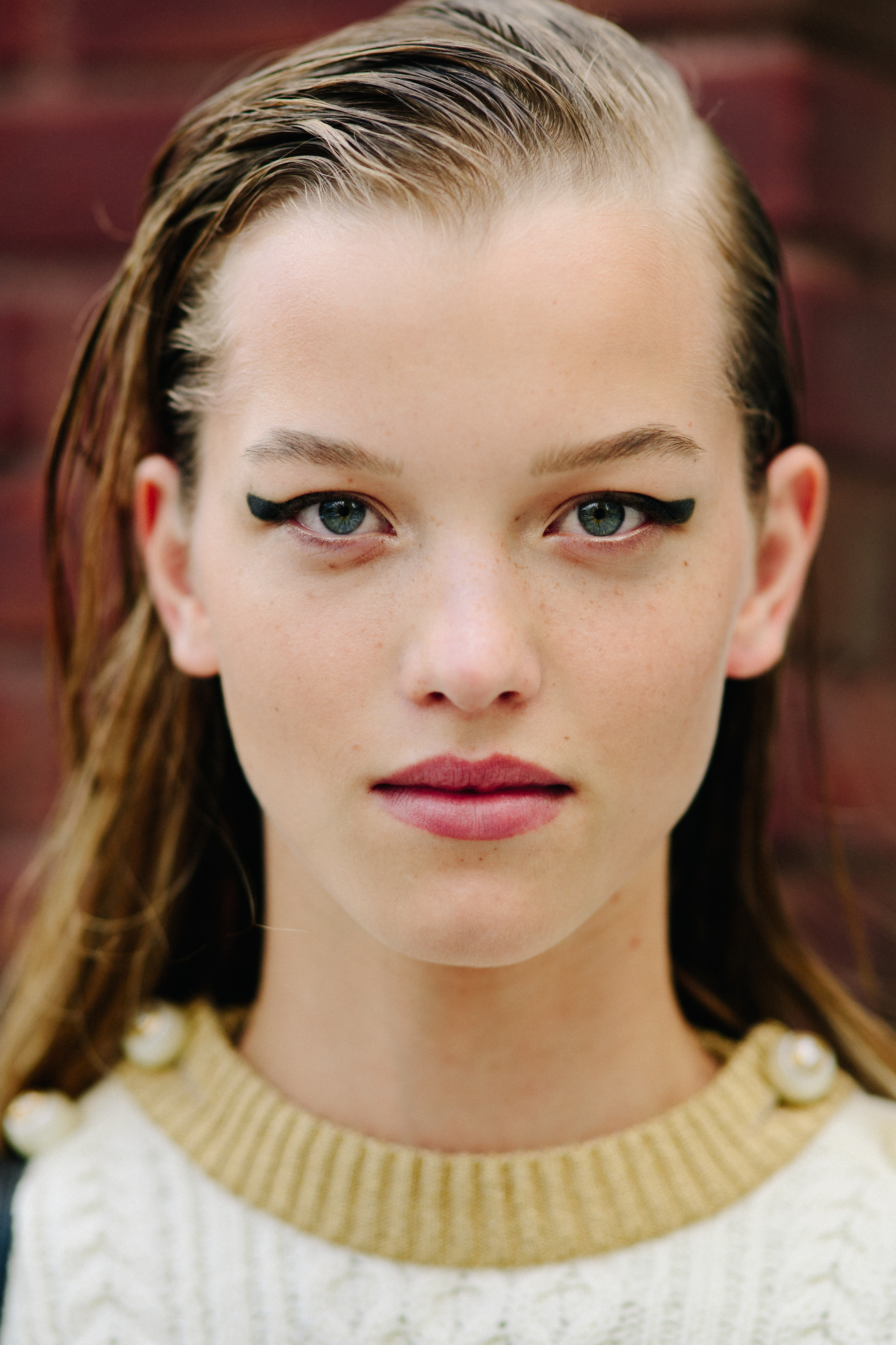 Portrait of a model with sleek hair