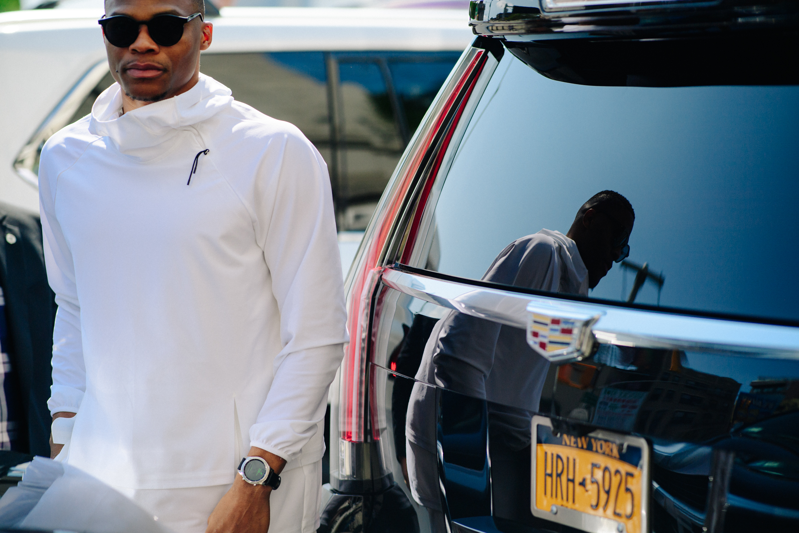 Basketball player wearing white top