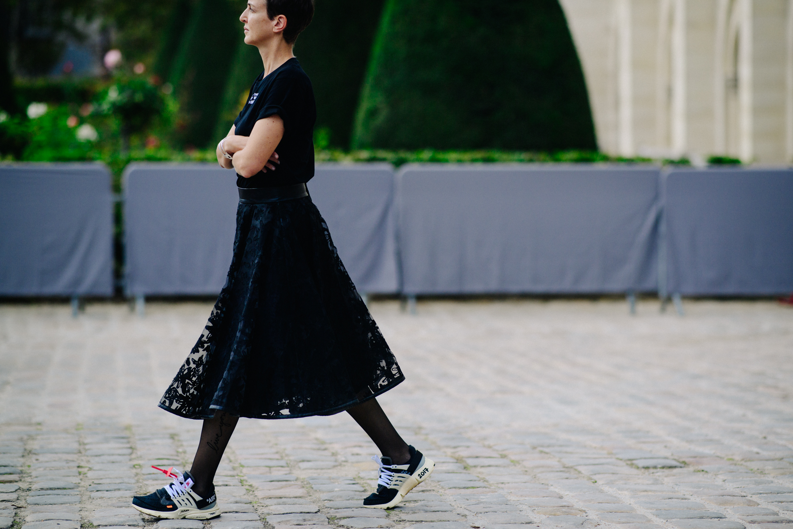 Colette owner wearing Nike x Off-White prestos