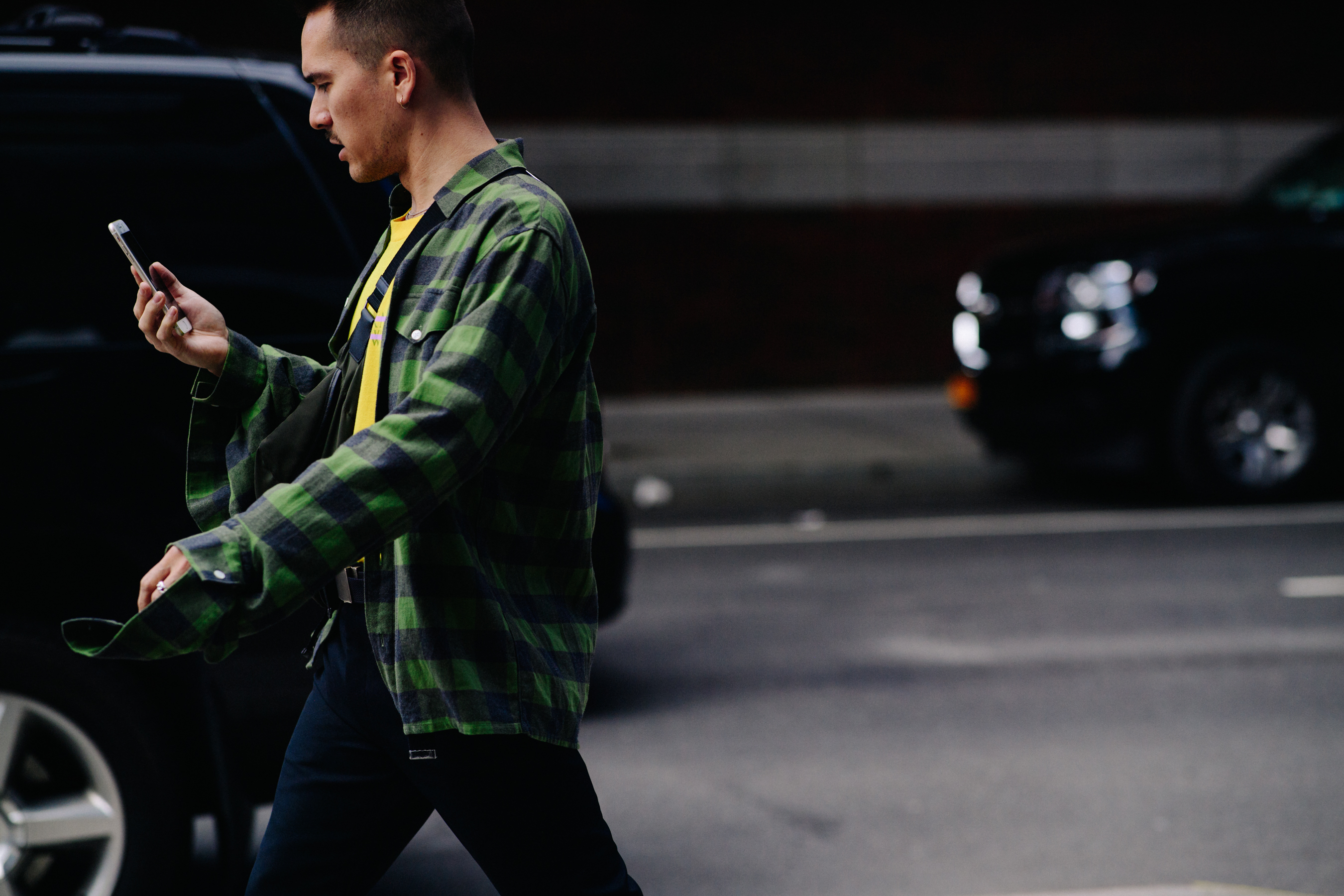 Man wearing green shirt