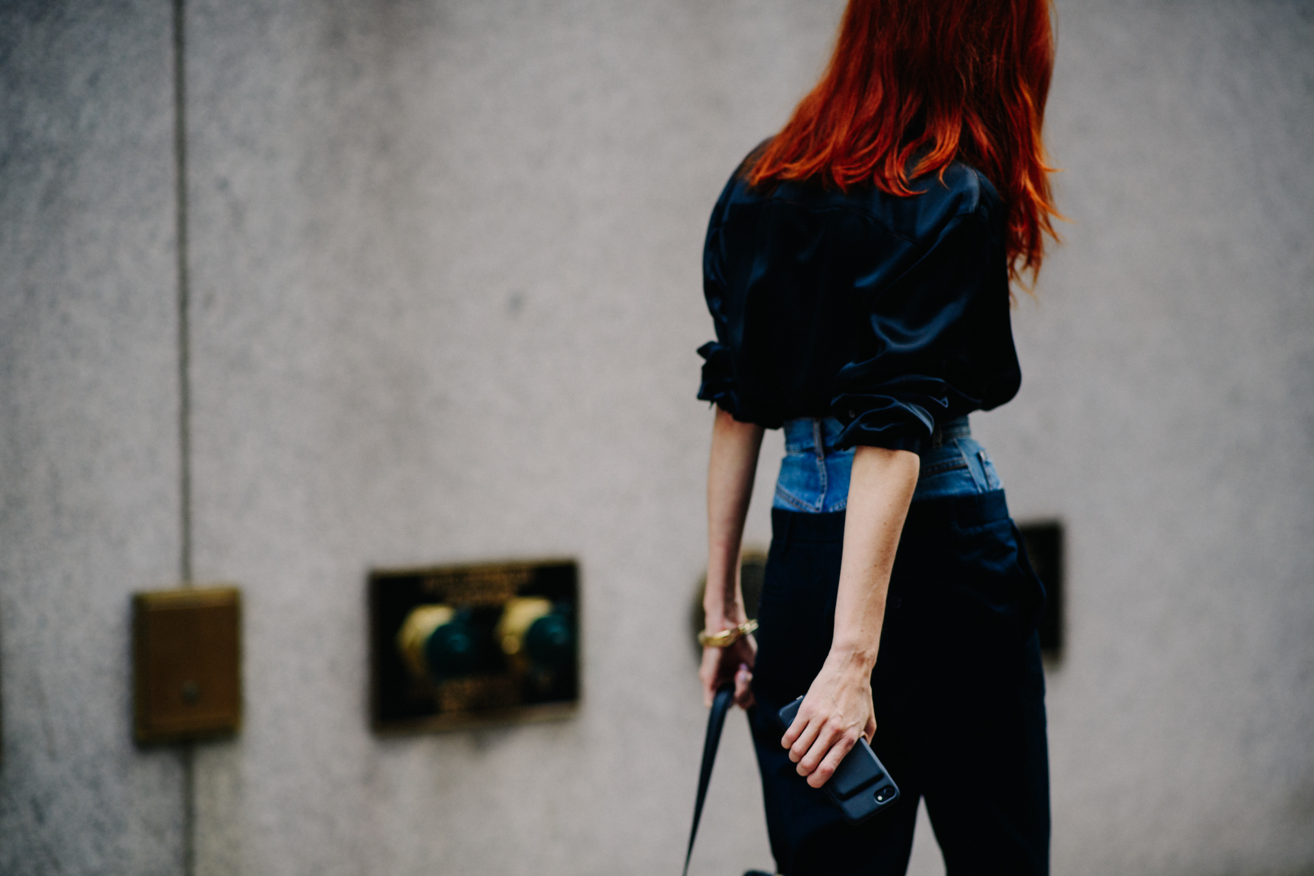 Style influencer with red hair
