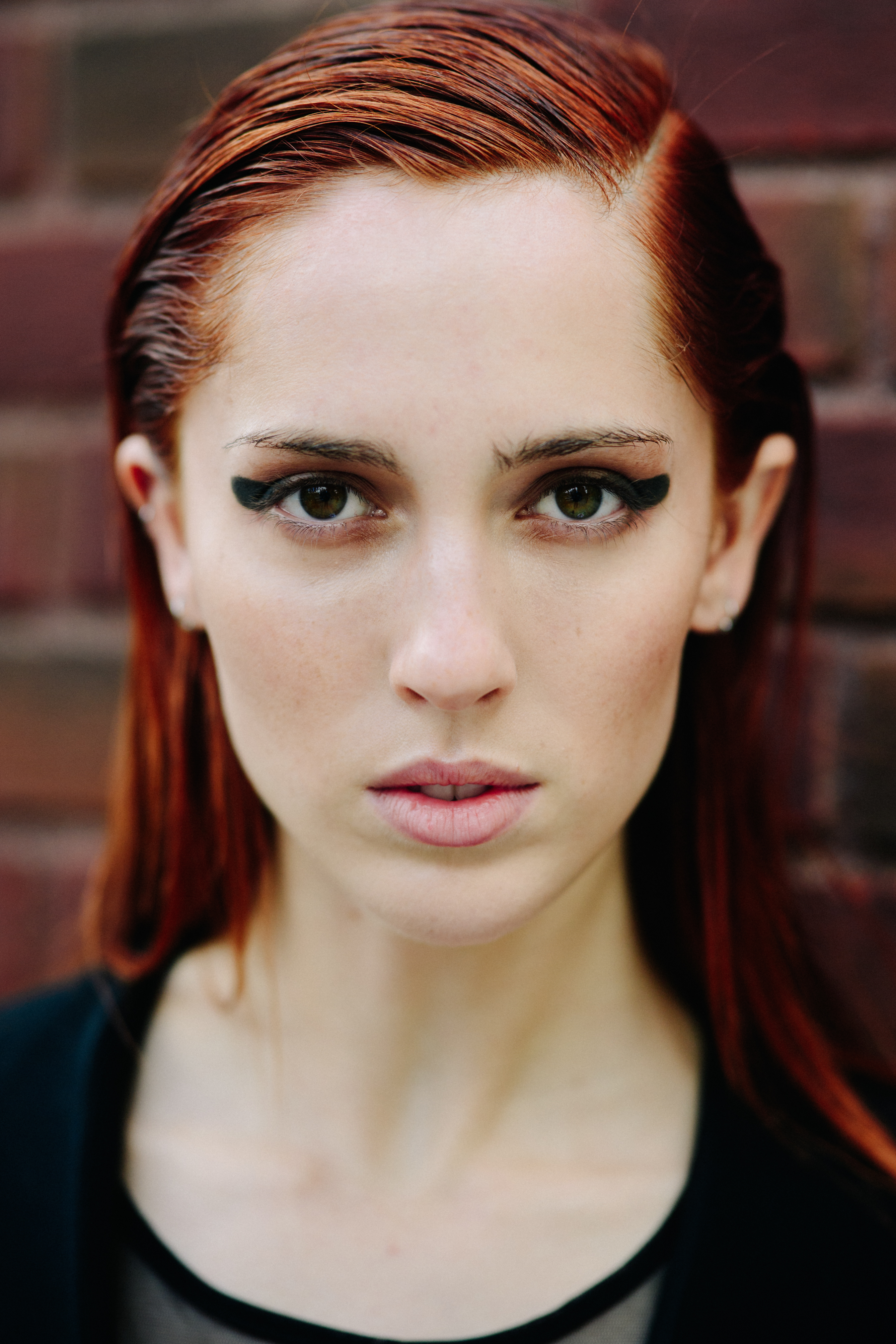 Portrait of a model with sleek hair