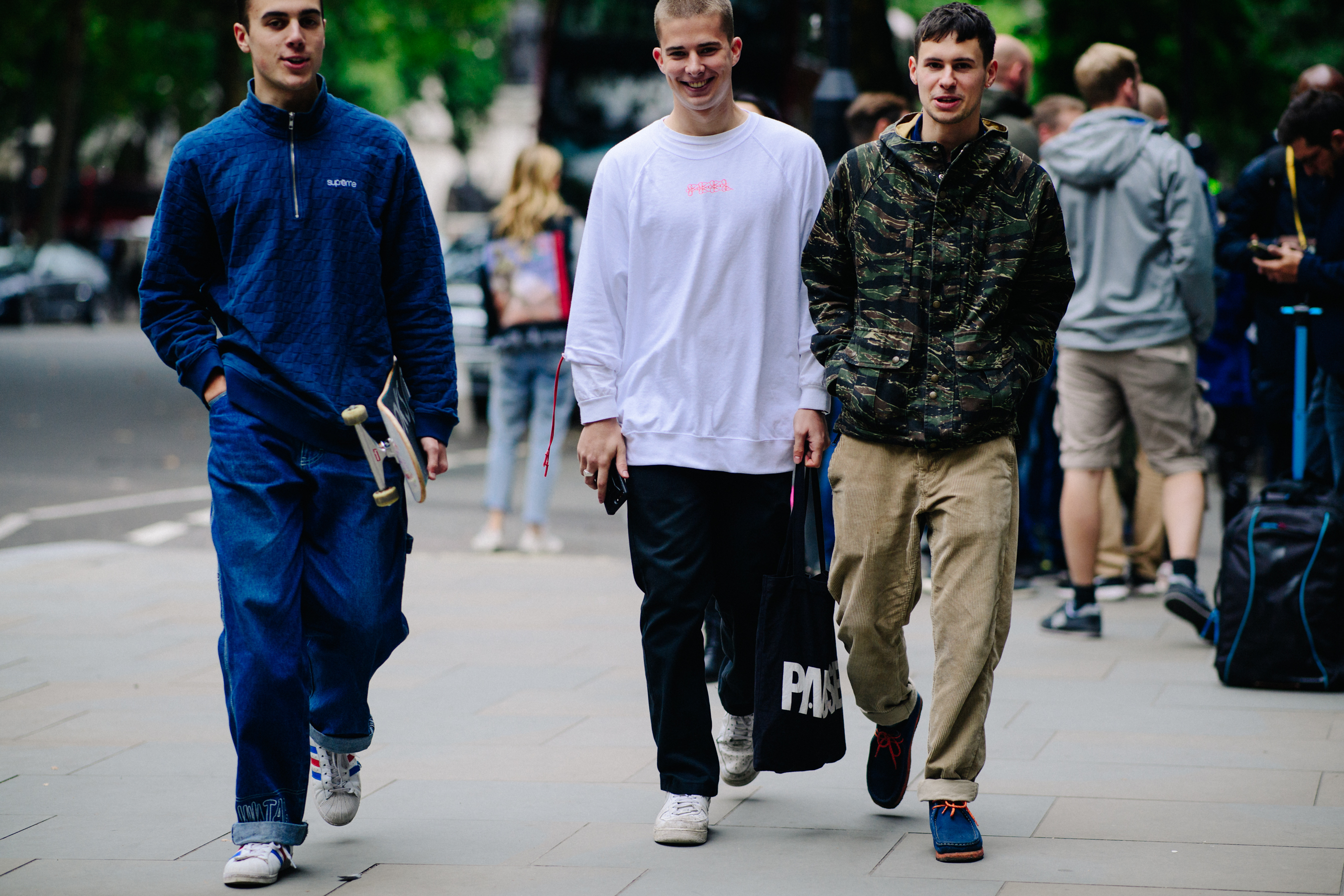 Group of men wearing street wear