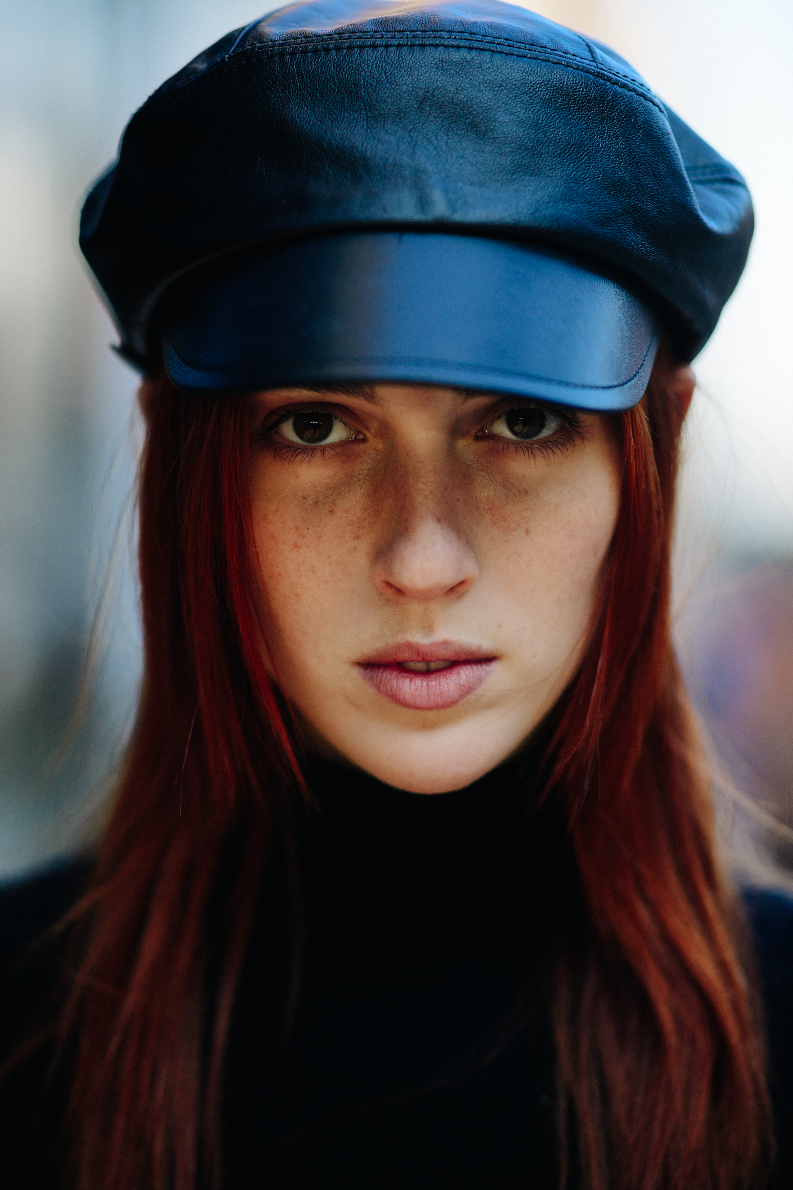 American model with long red hair