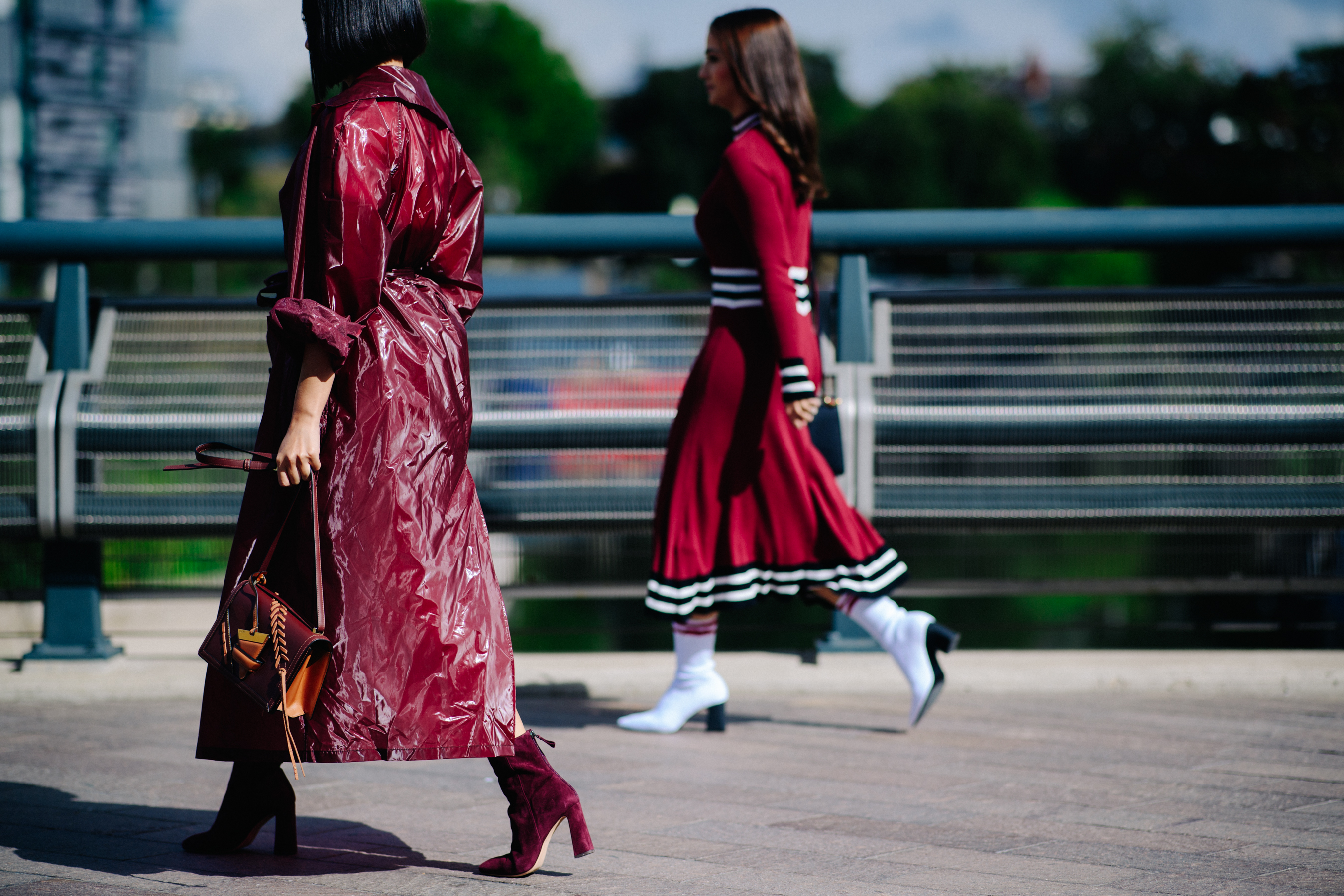 Buyer wearing red coat