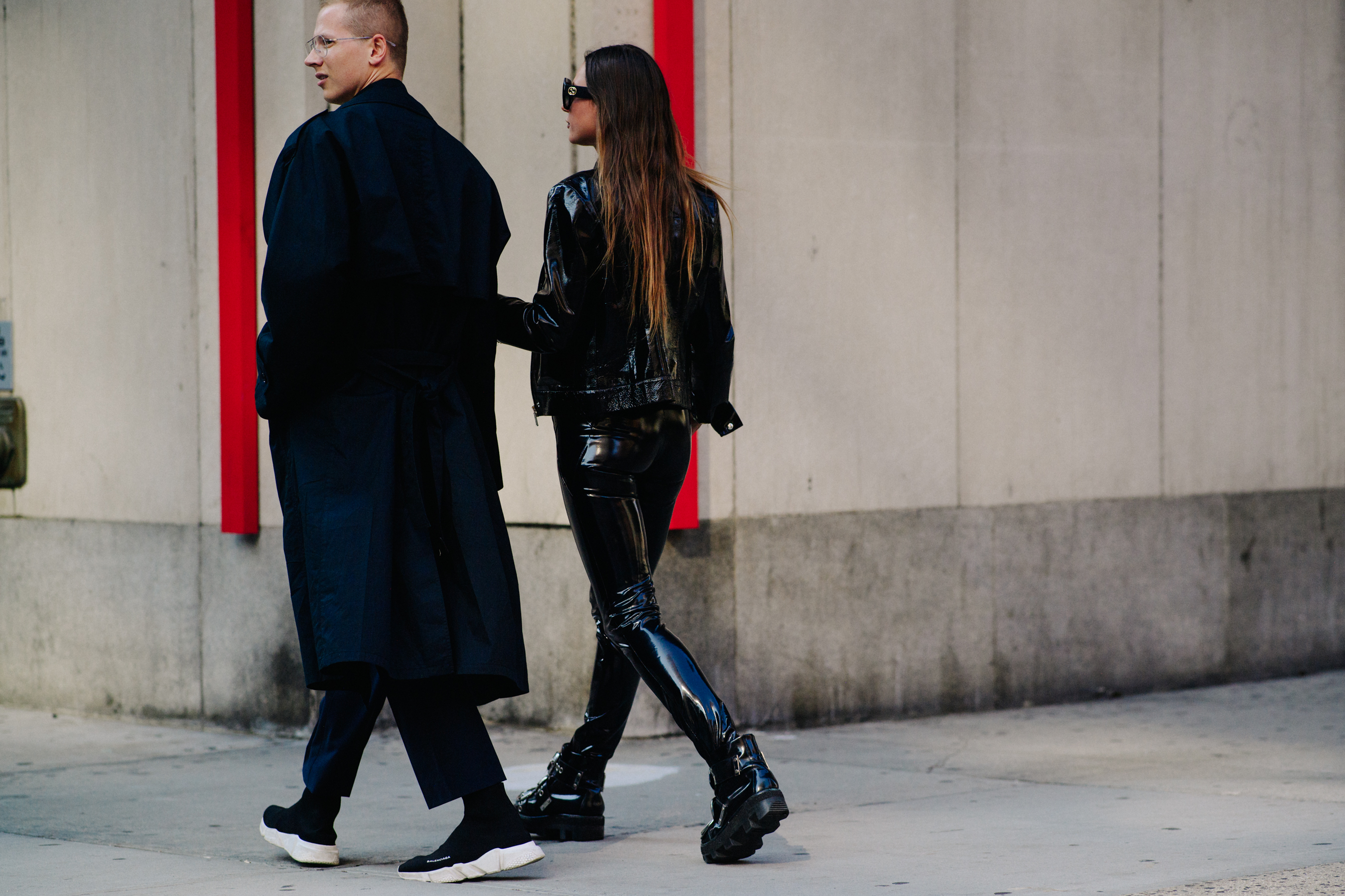 Ukrainian model and Vogue editor wearing black