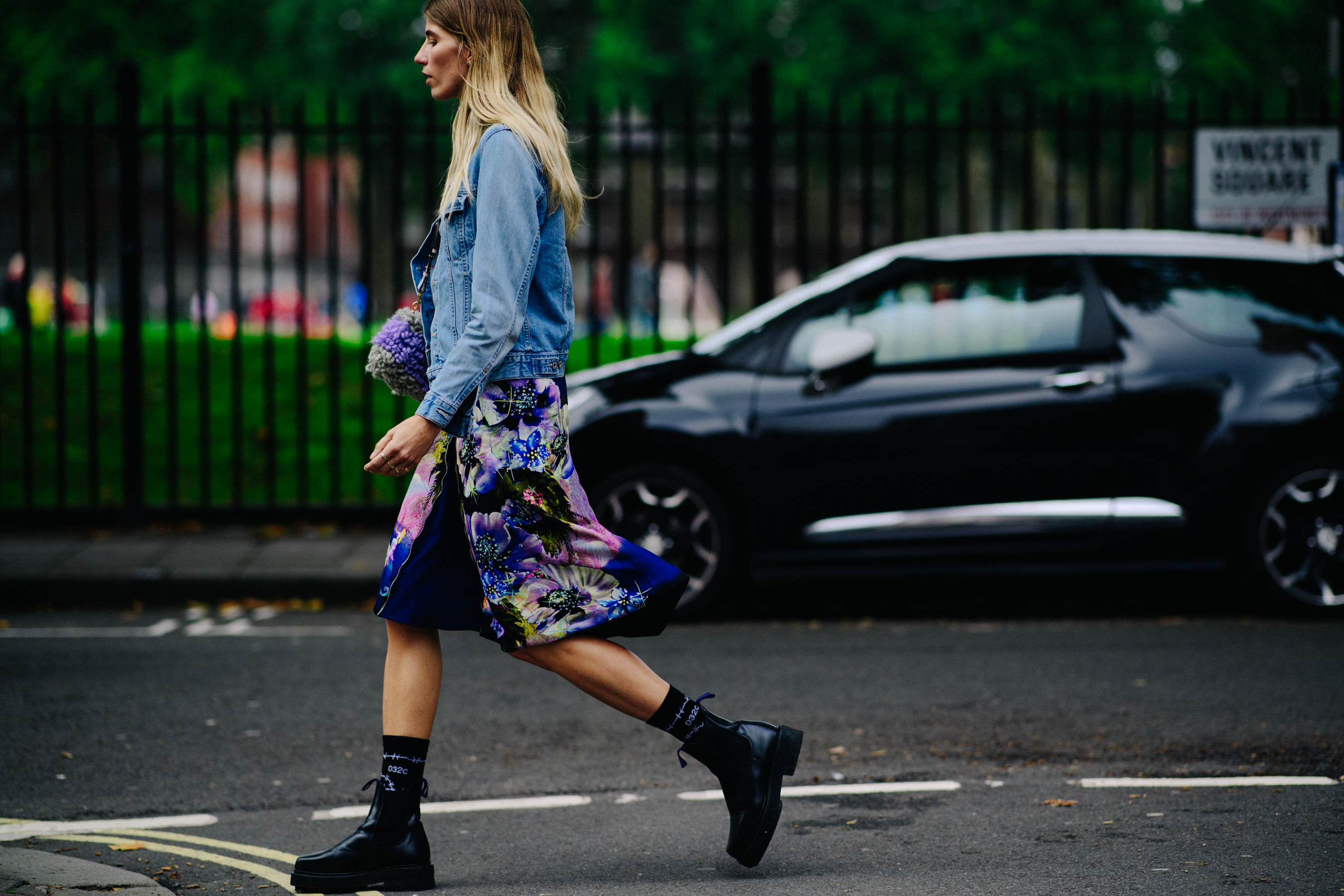 Woman wearing floral dress