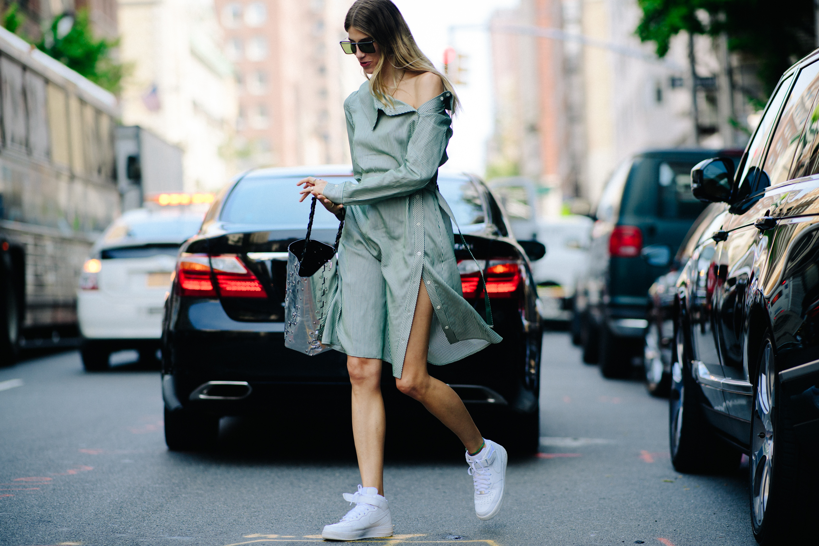 German style consultant wearing green dress
