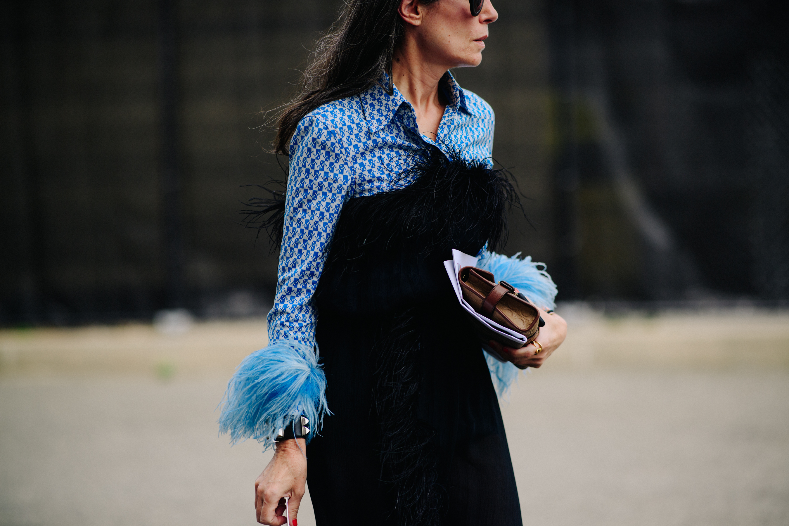 German woman wearing blue shirt