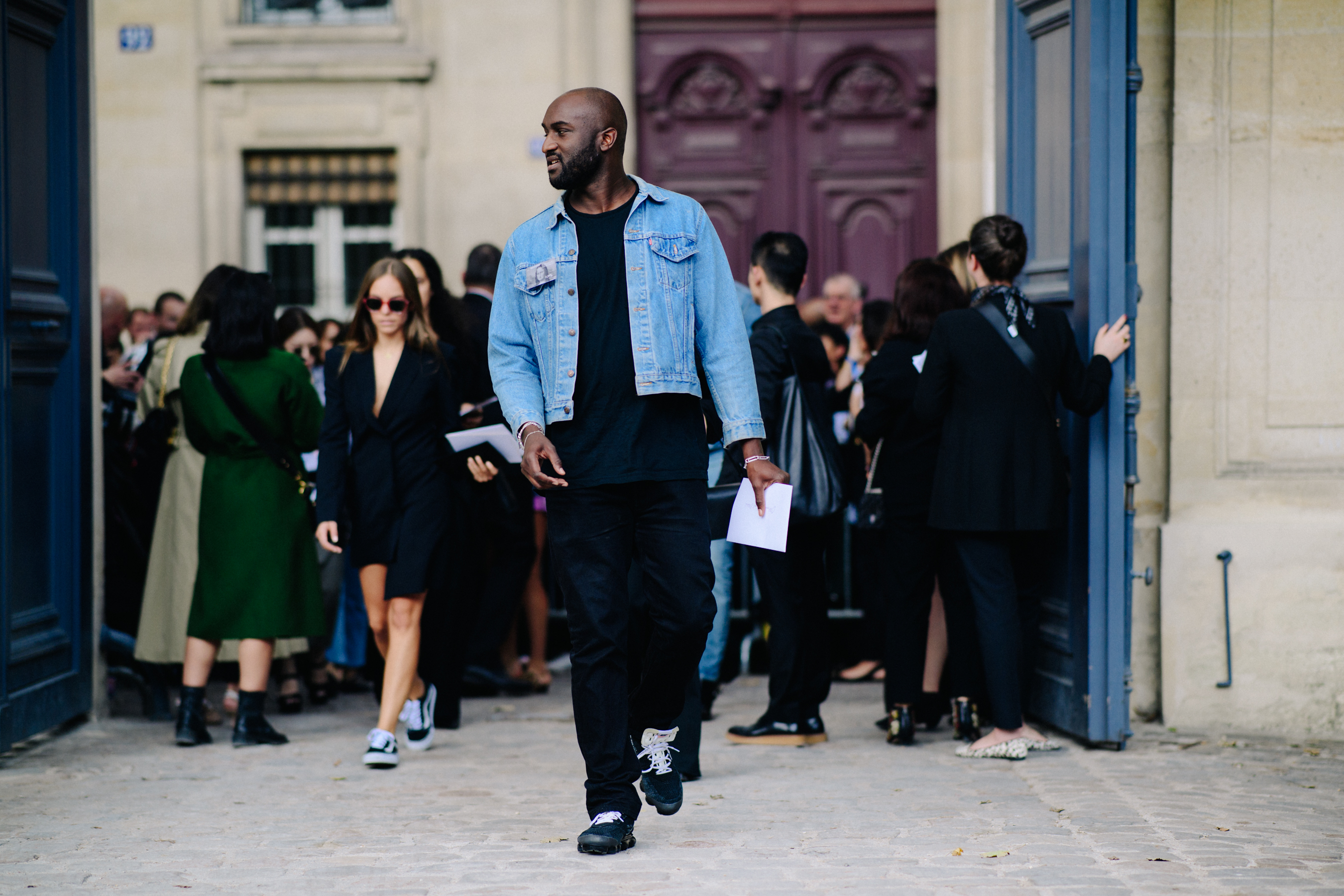 Off-White CEO wearning denim jacket