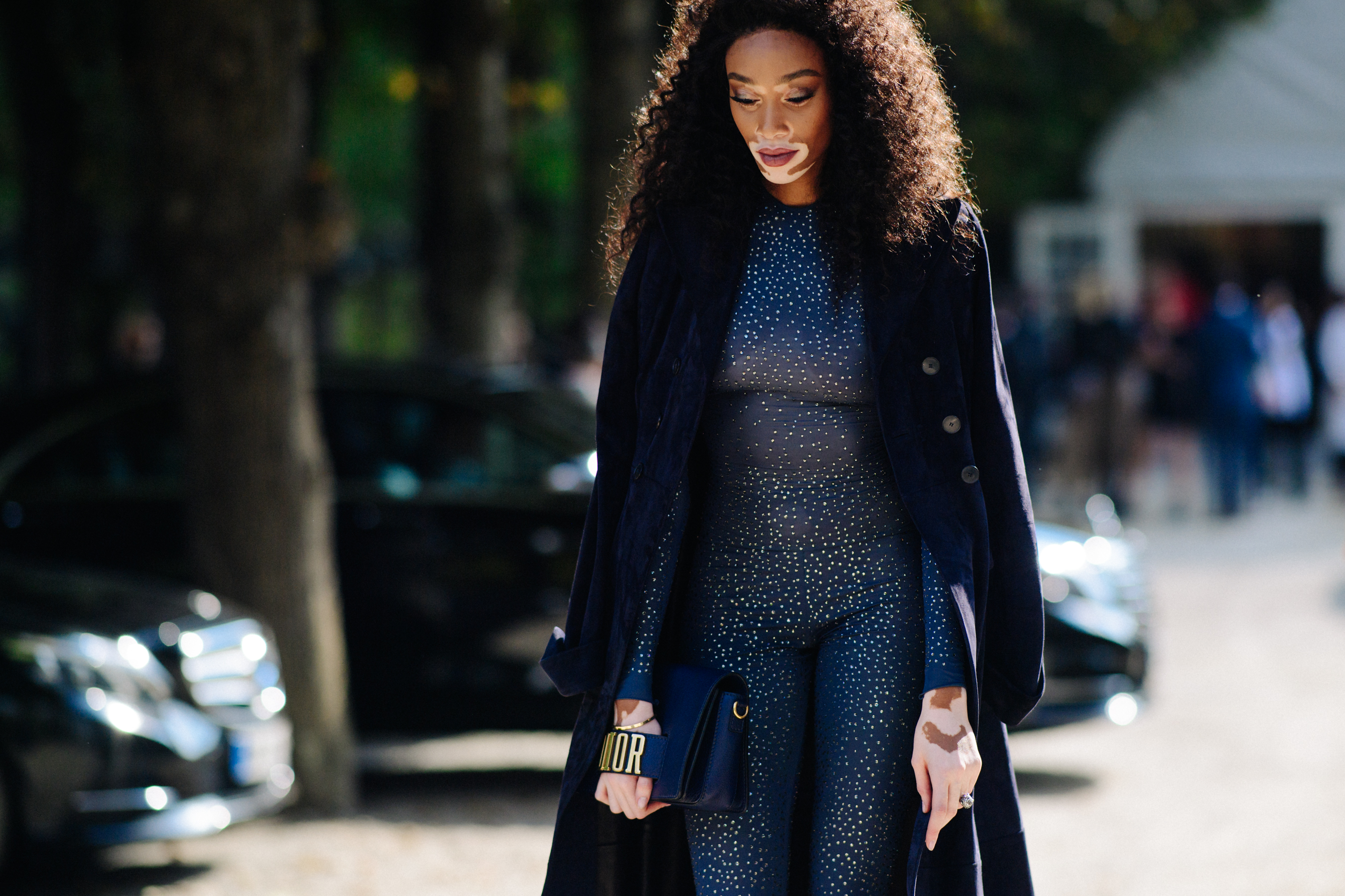Top model wearing Christian Dior jumpsuit