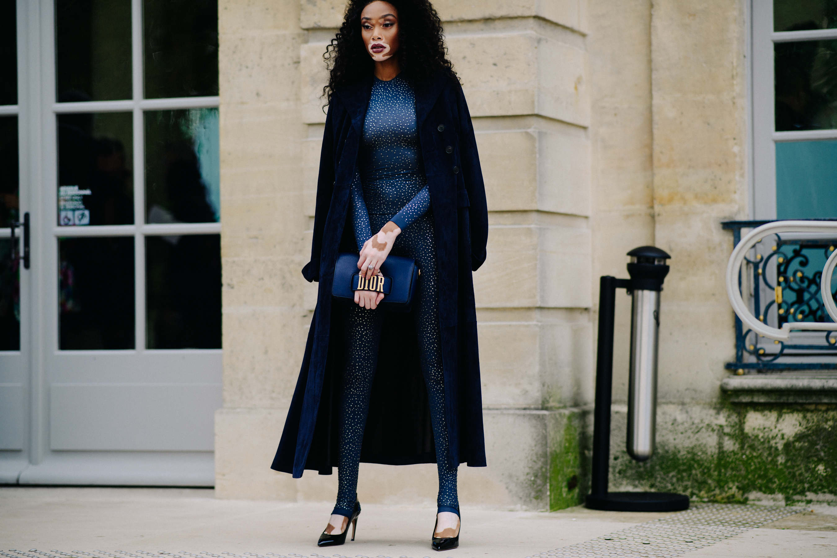 Top model wearing Christian Dior jumpsuit