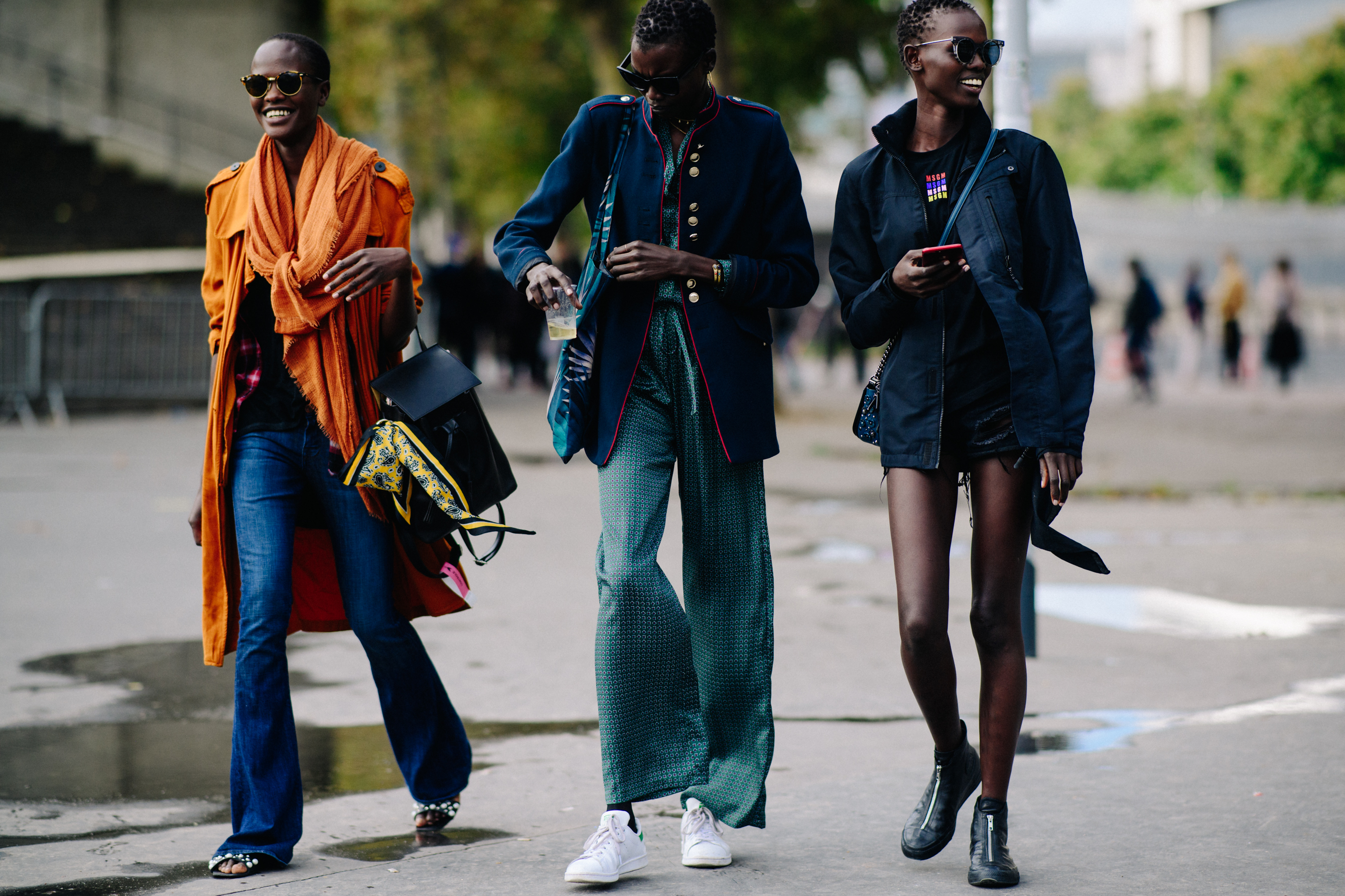 Group of models after a show